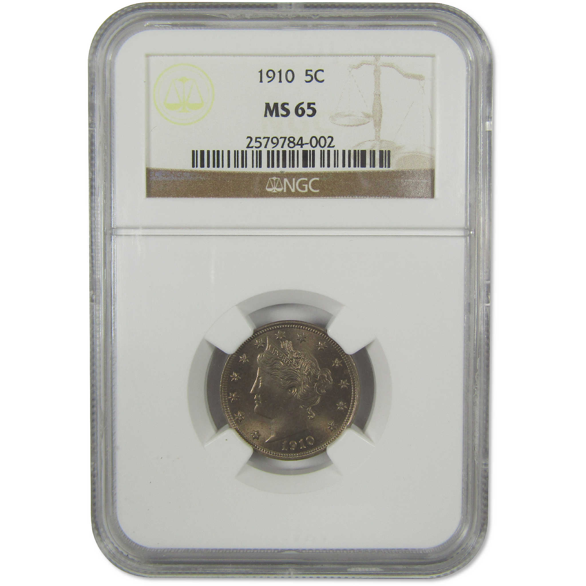 1910 Liberty Head V Nickel MS 65 NGC Uncirculated 5c Coin