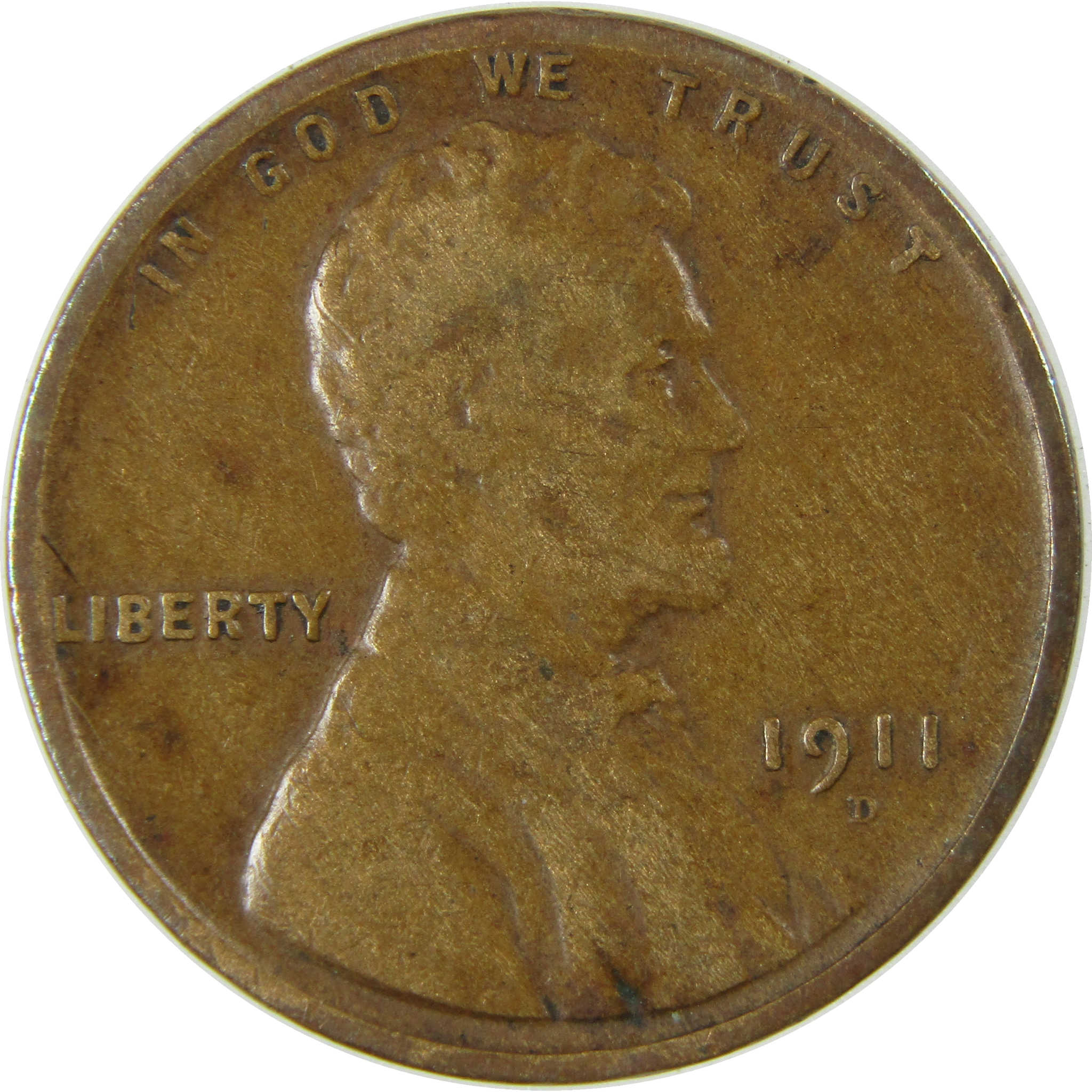 1911 D Lincoln Wheat Cent F Fine Details Penny 1c Coin SKU:I26227