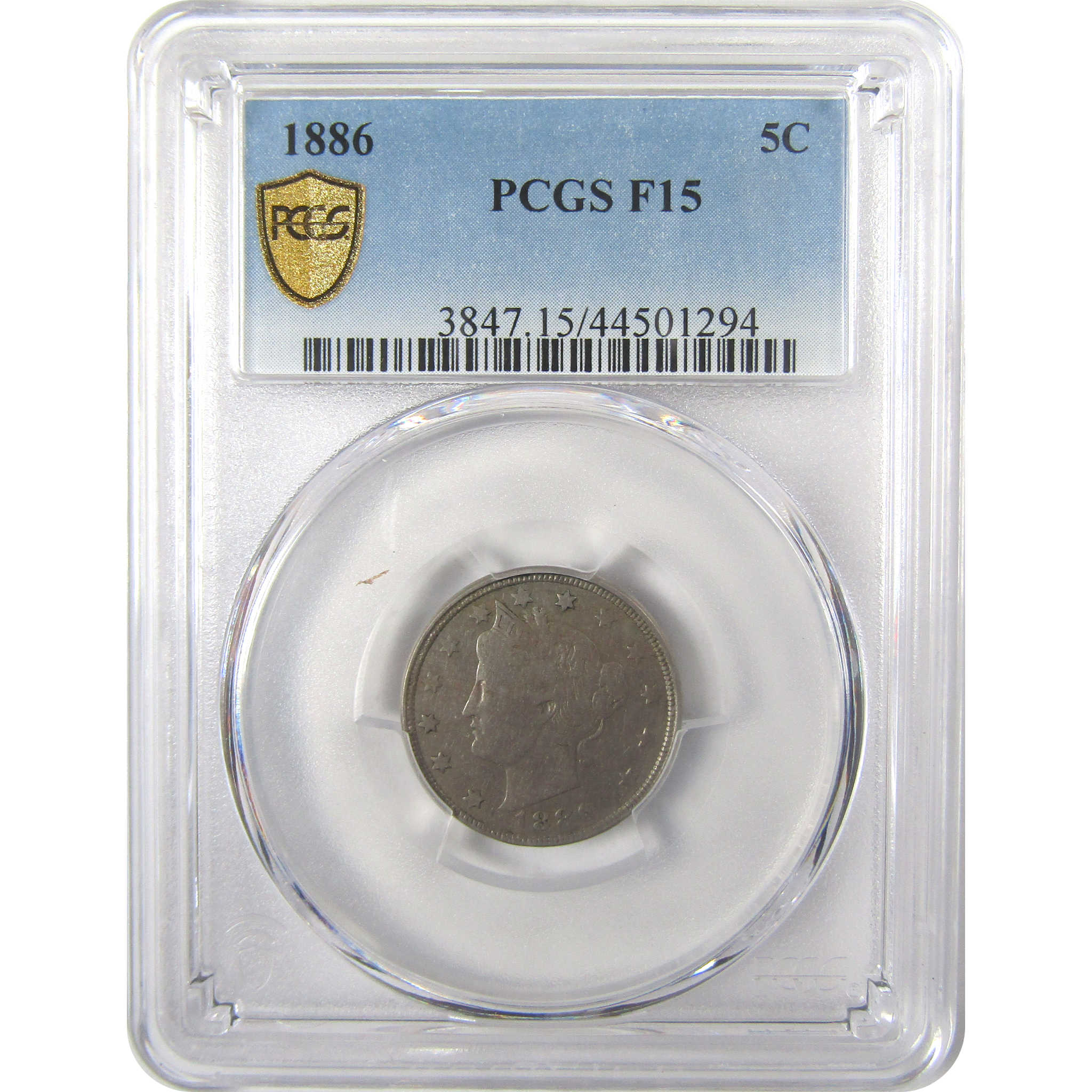 1886 Liberty Head V Nickel F 15 PCGS 5c Coin Collectible SKU:I24890