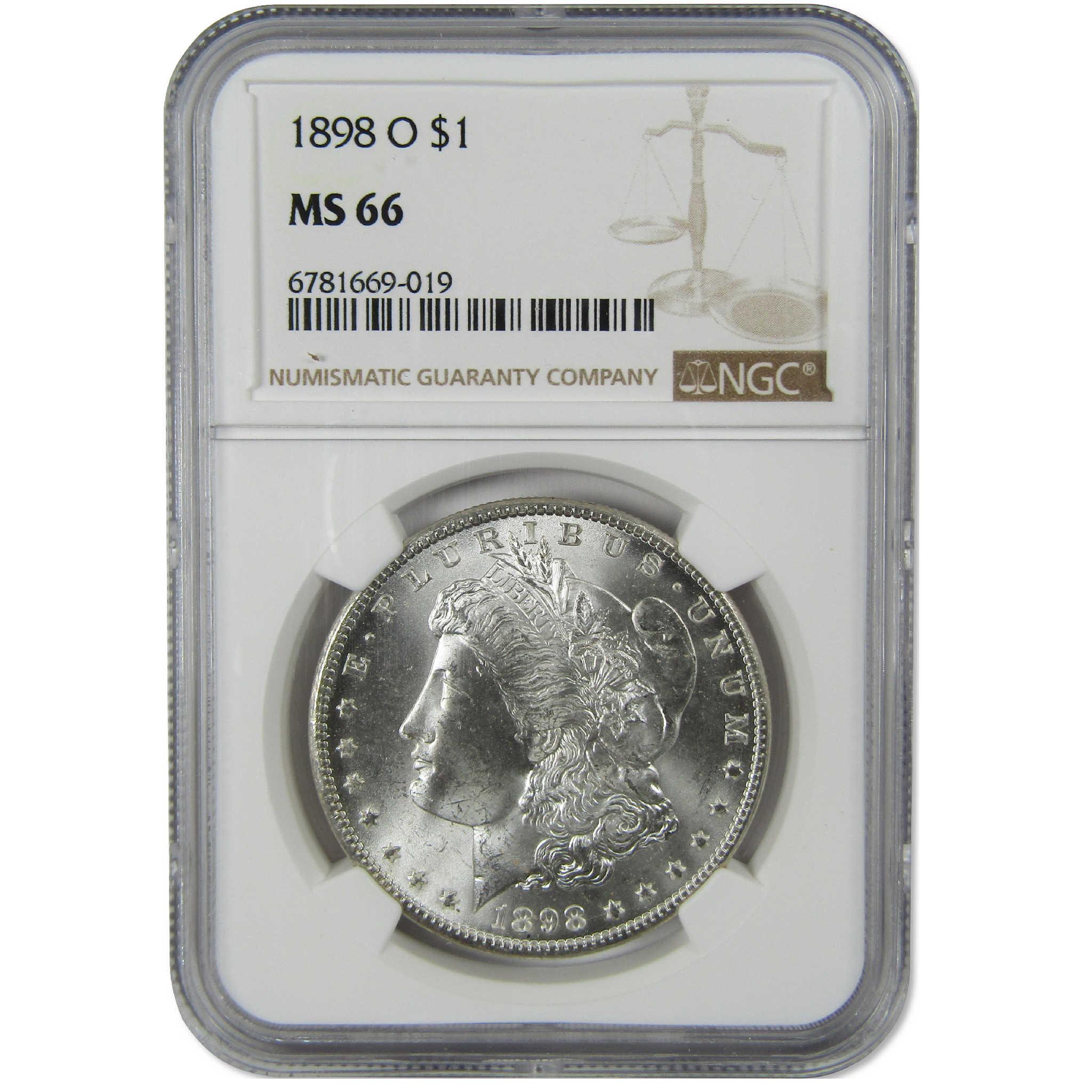 1898 O Morgan Silver Dollar MS 66 NGC Uncirculated $1 Coin Collectible - Morgan coin - Morgan silver dollar - Morgan silver dollar for sale - Profile Coins & Collectibles