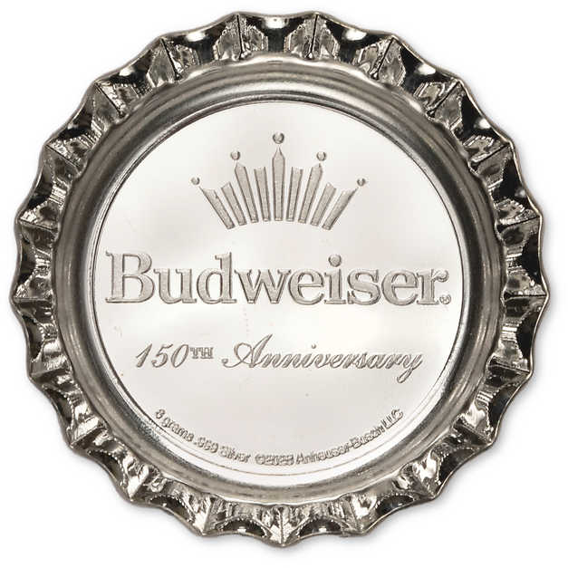 Budweiser Anheuser-Busch Silver Bottle Cap Collectible