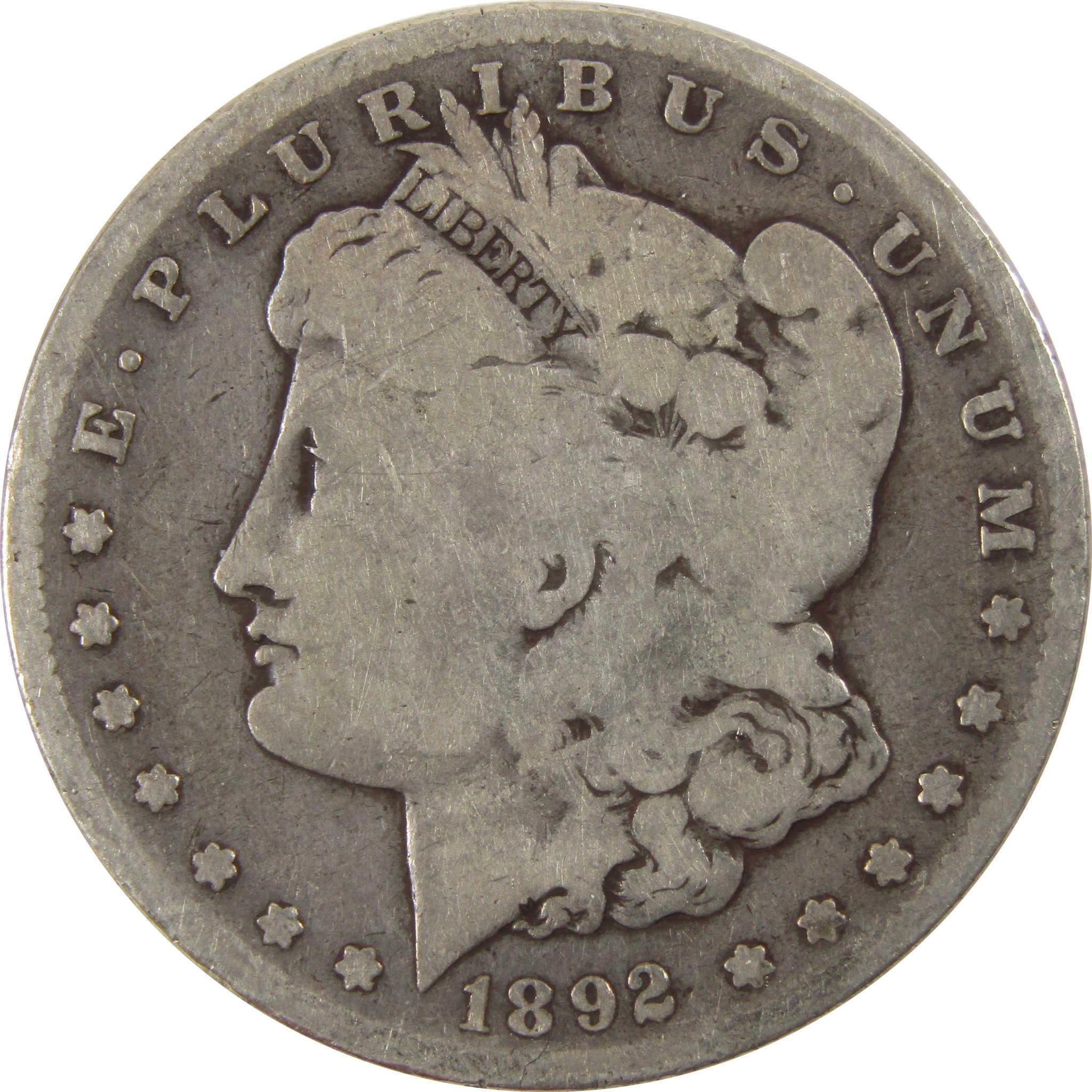 1892 S Morgan Dollar AG About Good 90% Silver $1 Coin SKU:I8003 - Morgan coin - Morgan silver dollar - Morgan silver dollar for sale - Profile Coins & Collectibles