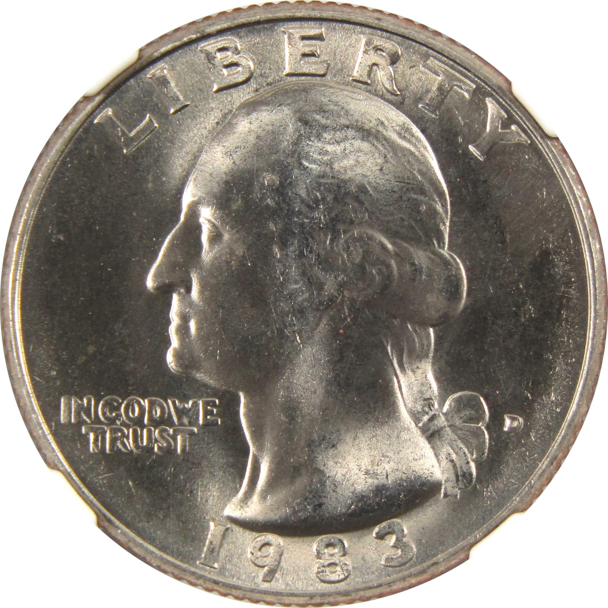 1983 D Washington Quarter MS 67 NGC Clad 25c Uncirculated SKU:I9567