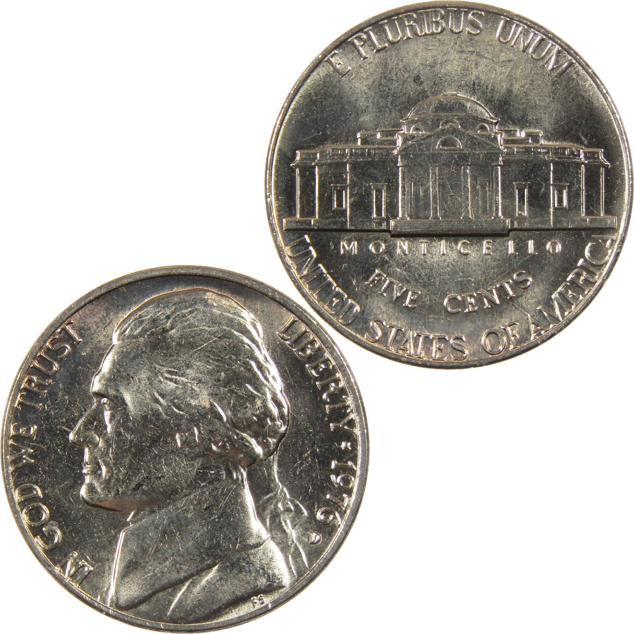 1976 Jefferson nickel collectible coin, obverse with portrait and reverse with Monticello