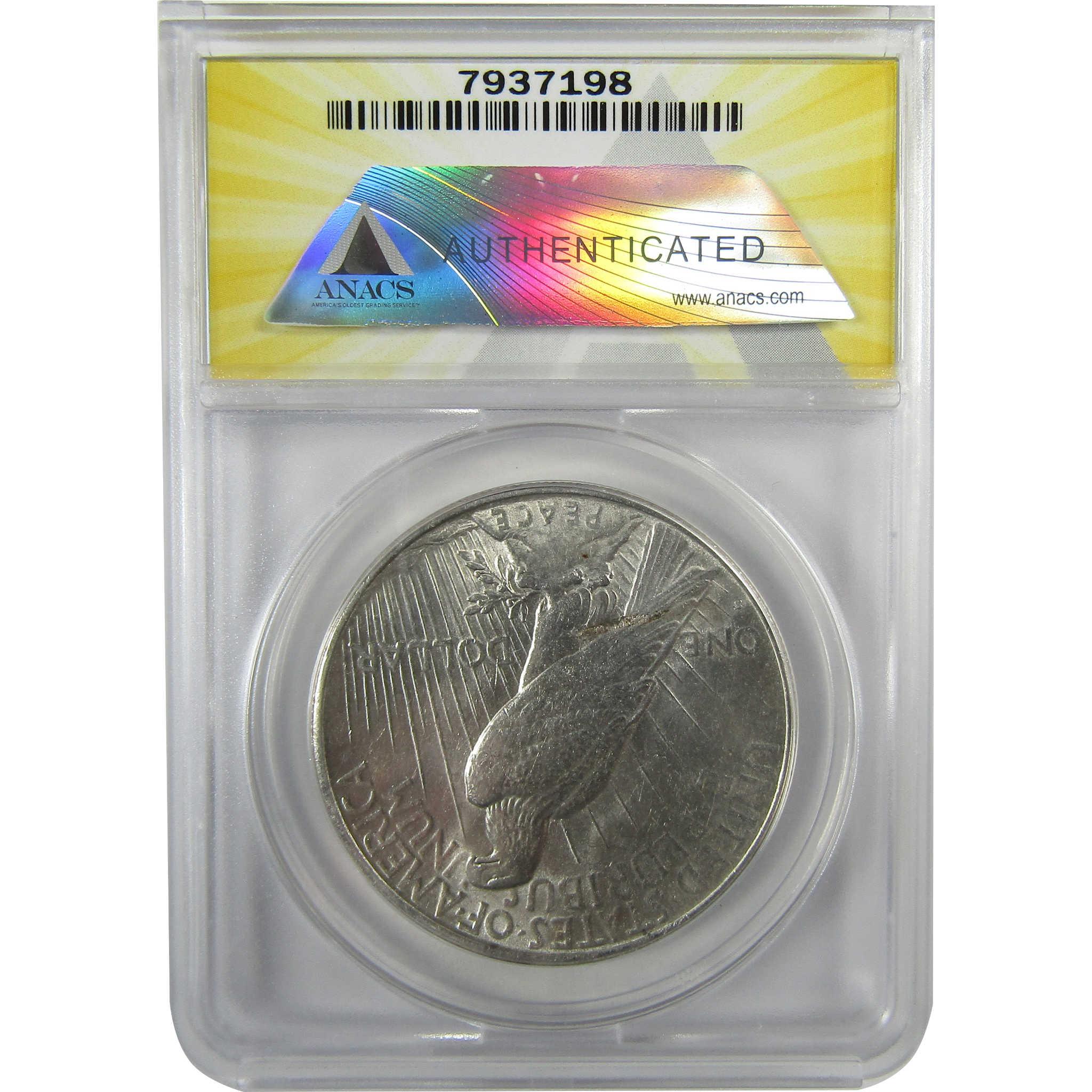 1935 S Peace Silver Dollar AU 55 ANACS $1 Coin Collectible SKU:I28082