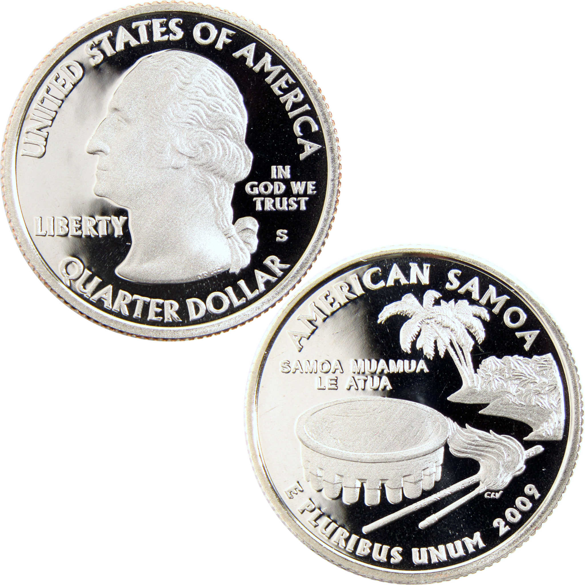 2009 S American Samoa DC & US Territories Quarter Clad 25c Proof Coin