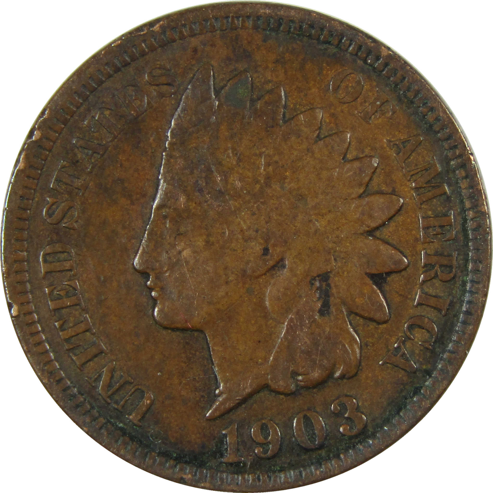 1903 Indian Head Cent VF Very Fine Penny 1c Coin SKU:I27063