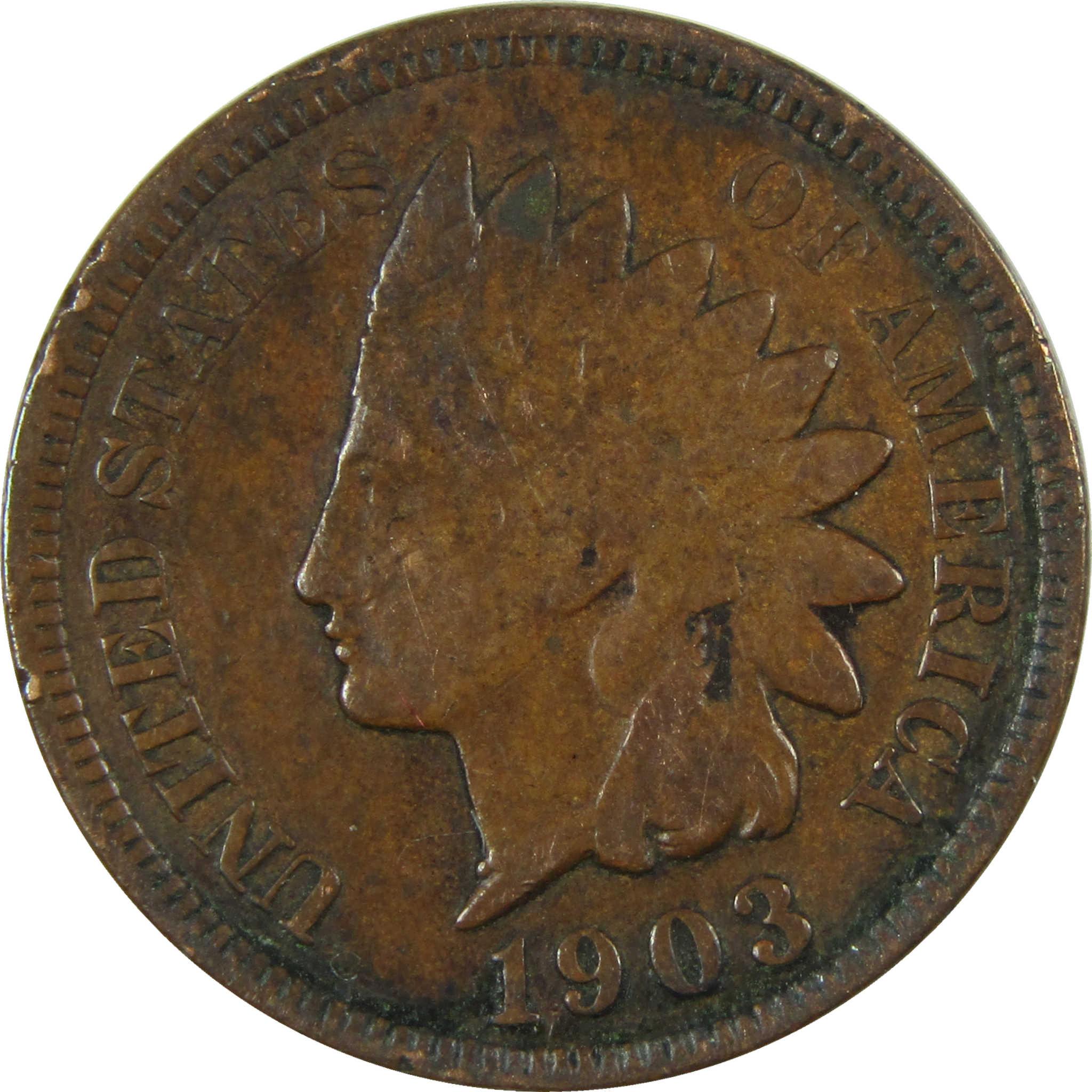 1903 Indian Head Cent VF Very Fine Penny 1c Coin SKU:I27063
