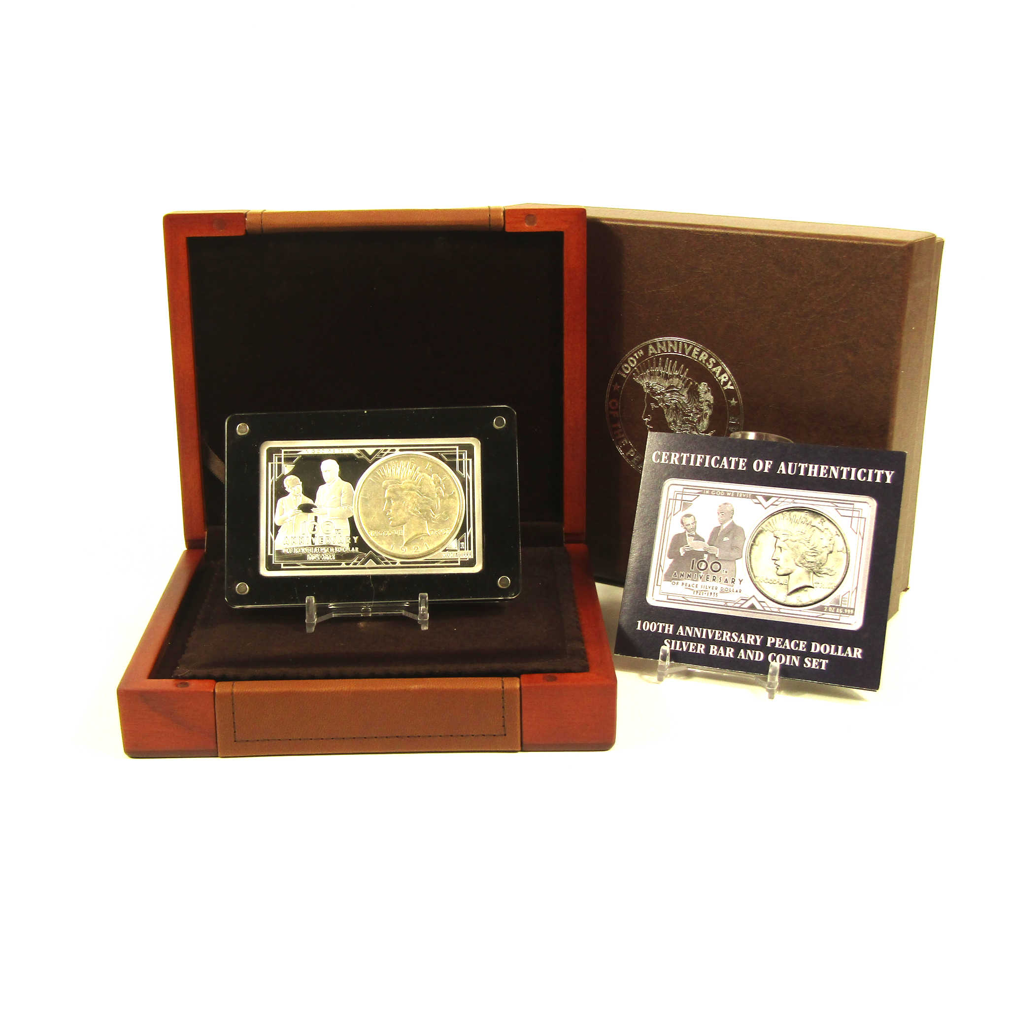 100th Anniversary Peace Dollar Silver Bar & Coin Set 1921 SKU:CPC6765