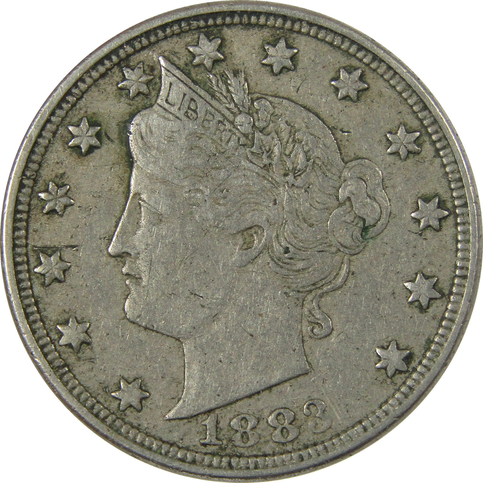 1883 No Cents Liberty Head V Nickel VF Very Fine 5c Coin SKU:I26982