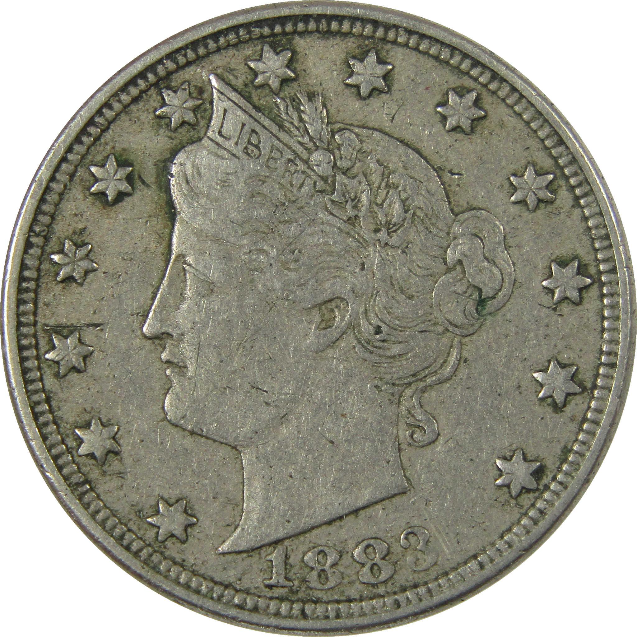 1883 No Cents Liberty Head V Nickel VF Very Fine 5c Coin SKU:I26982