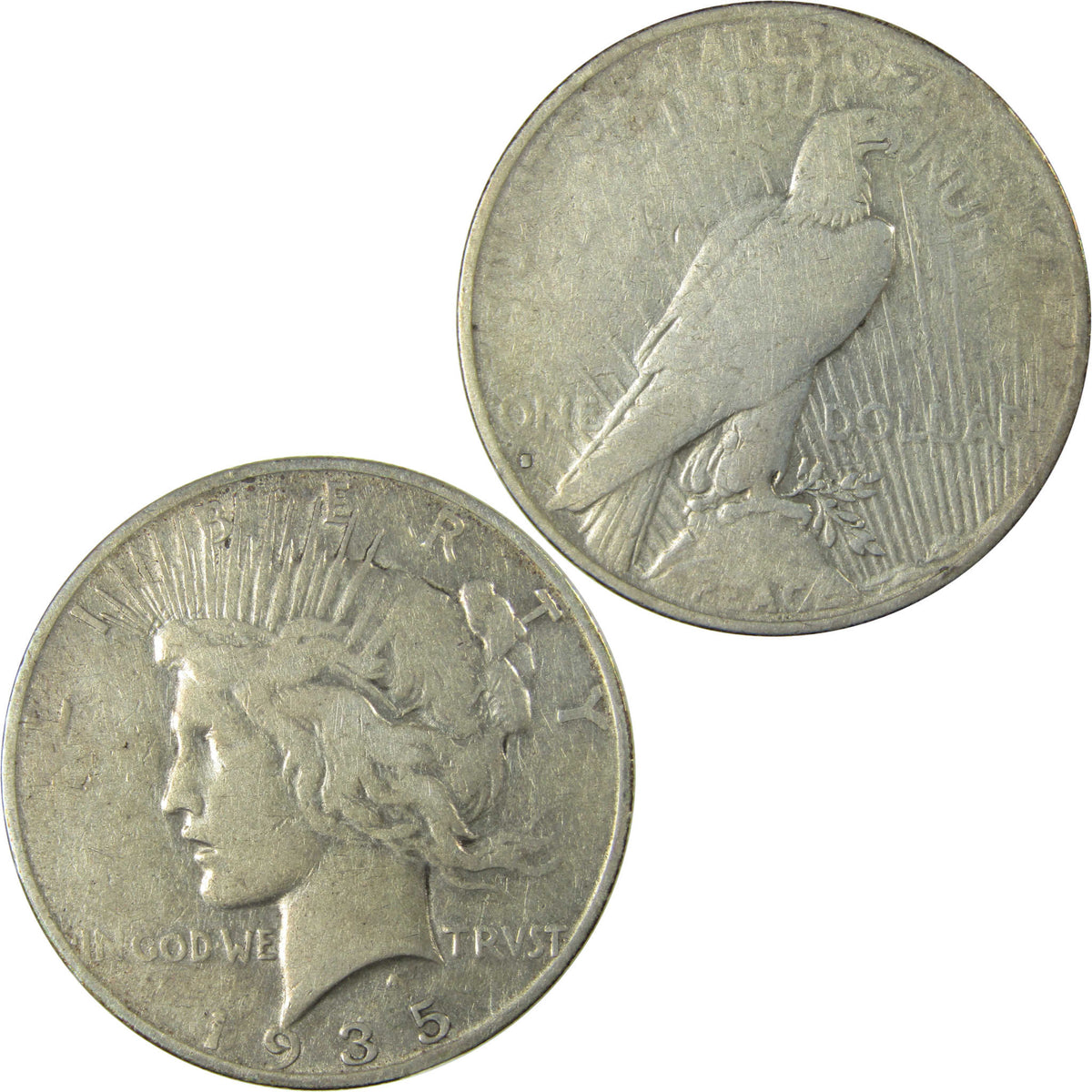 1935 S Peace Silver Dollar F Fine Details $1 Coin SKU:I28111