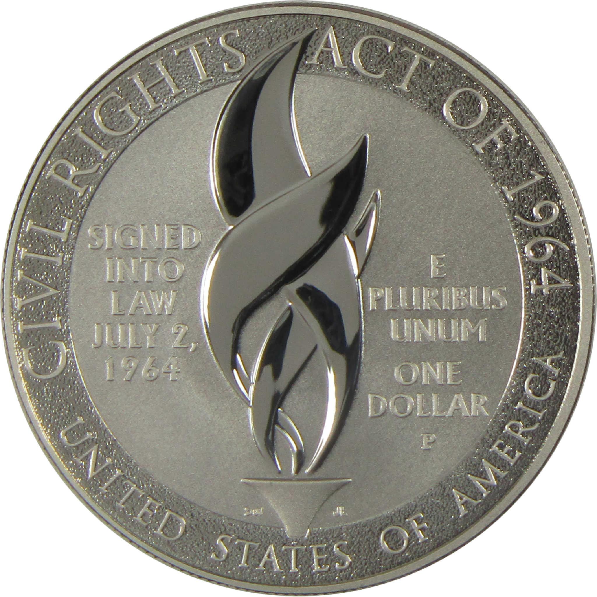 2014 P Civil Rights Act of 1964 Commemorative Silver Dollar Proof
