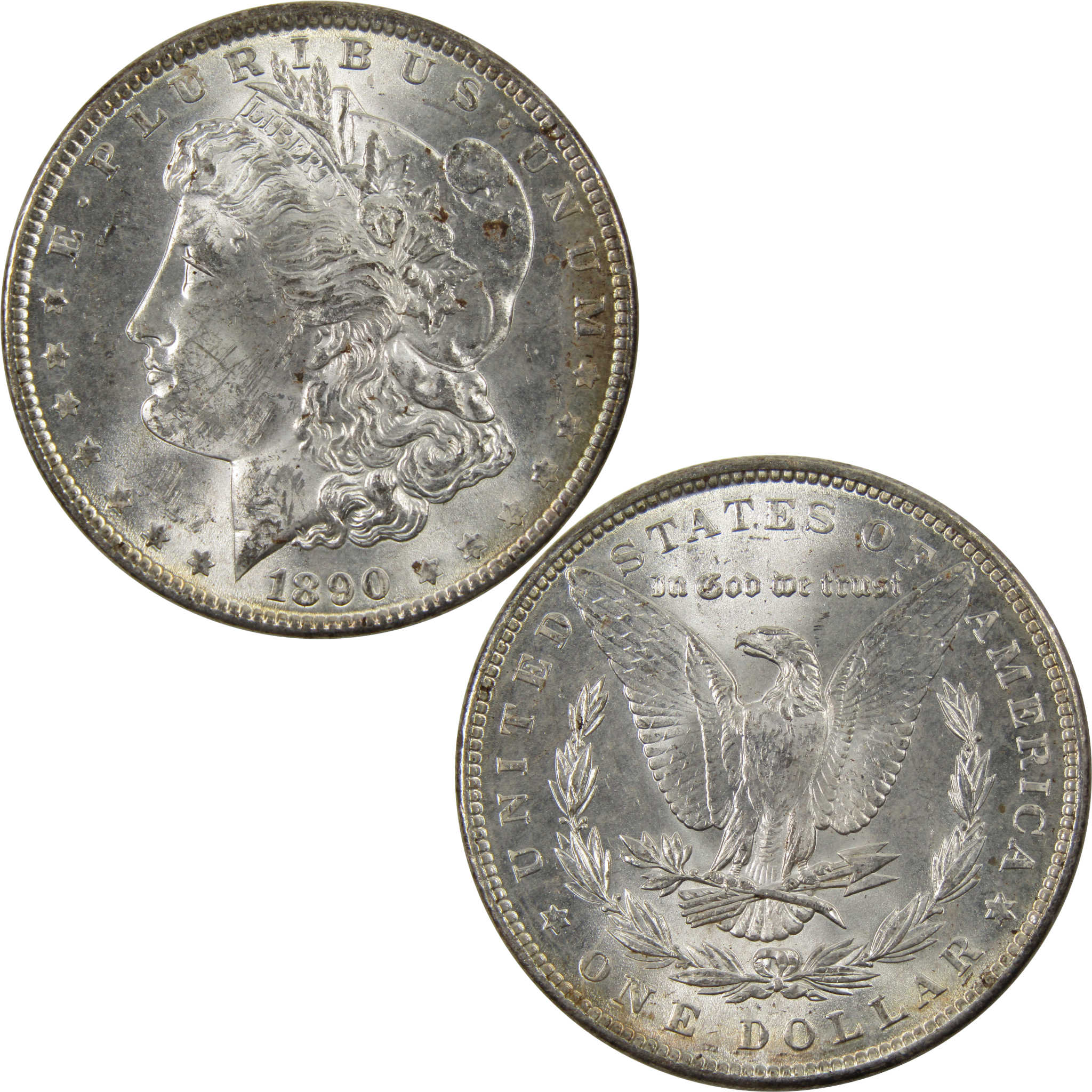 1890 Morgan Dollar Uncirculated Details 90% Silver $1 Coin SKU:I9878 - Morgan coin - Morgan silver dollar - Morgan silver dollar for sale - Profile Coins & Collectibles
