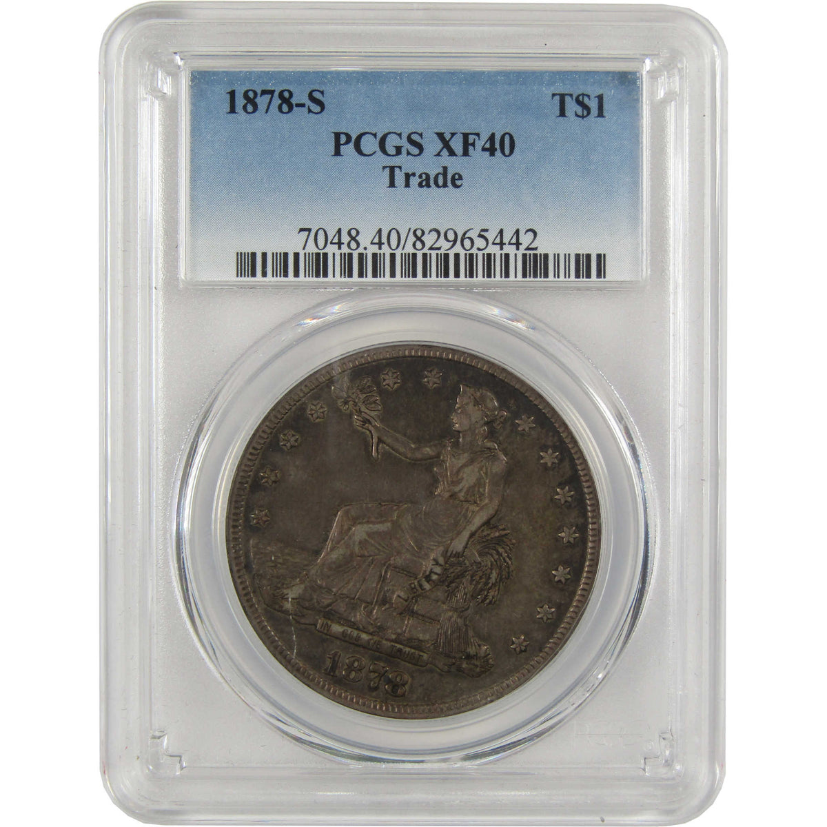 1878 S Trade Silver Dollar XF 40 PCGS $1 Coin Collectible