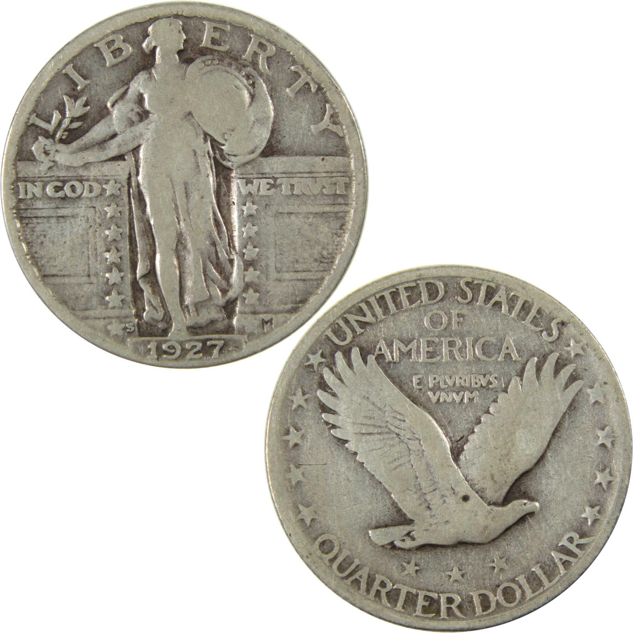 1927 S Standing Liberty Silver Quarter VG Very Good 25c Coin SKU:CP905