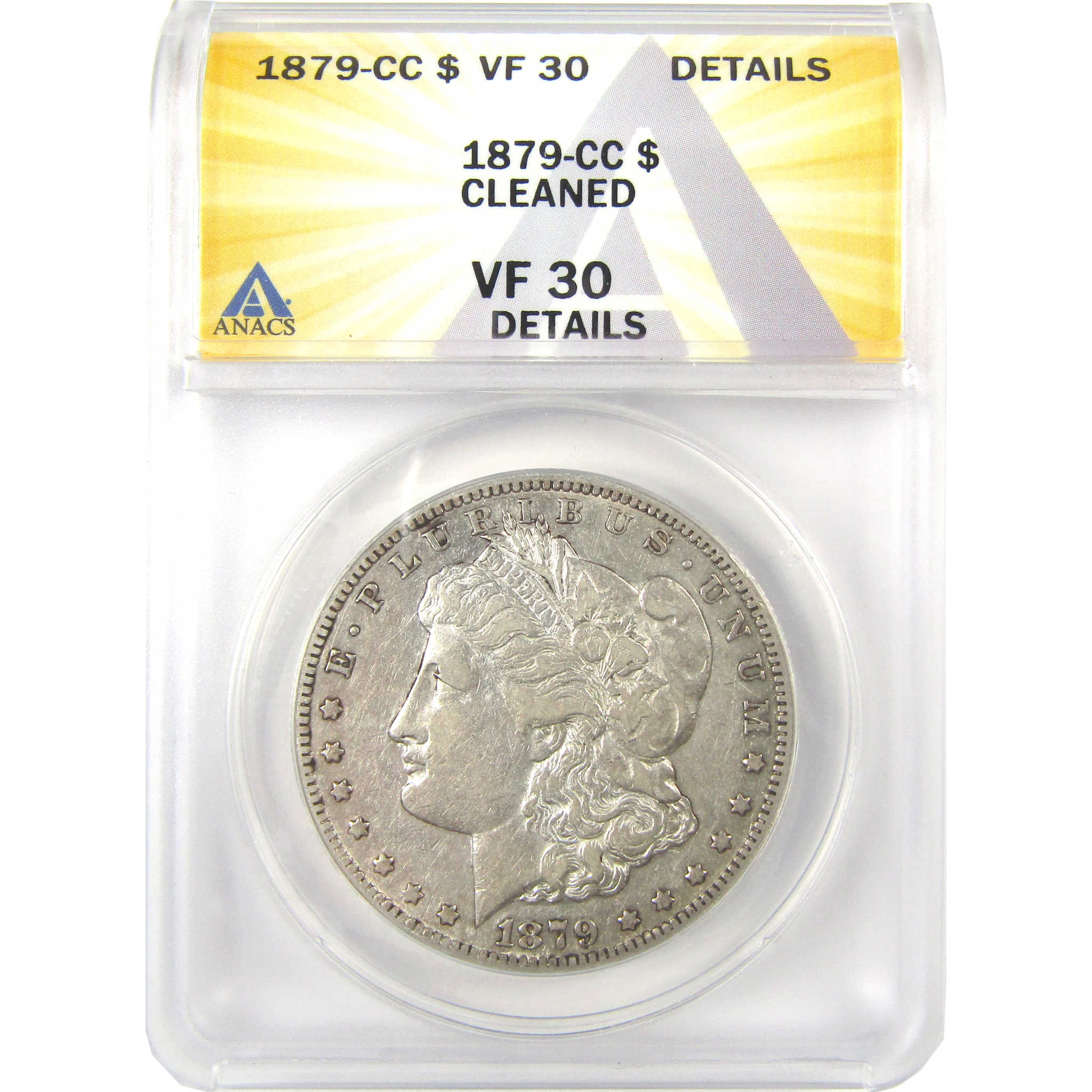 1879 CC Morgan Dollar VF 30 Details ANACS Silver $1 Coin SKU:I21252 - Morgan coin - Morgan silver dollar - Morgan silver dollar for sale - Profile Coins & Collectibles
