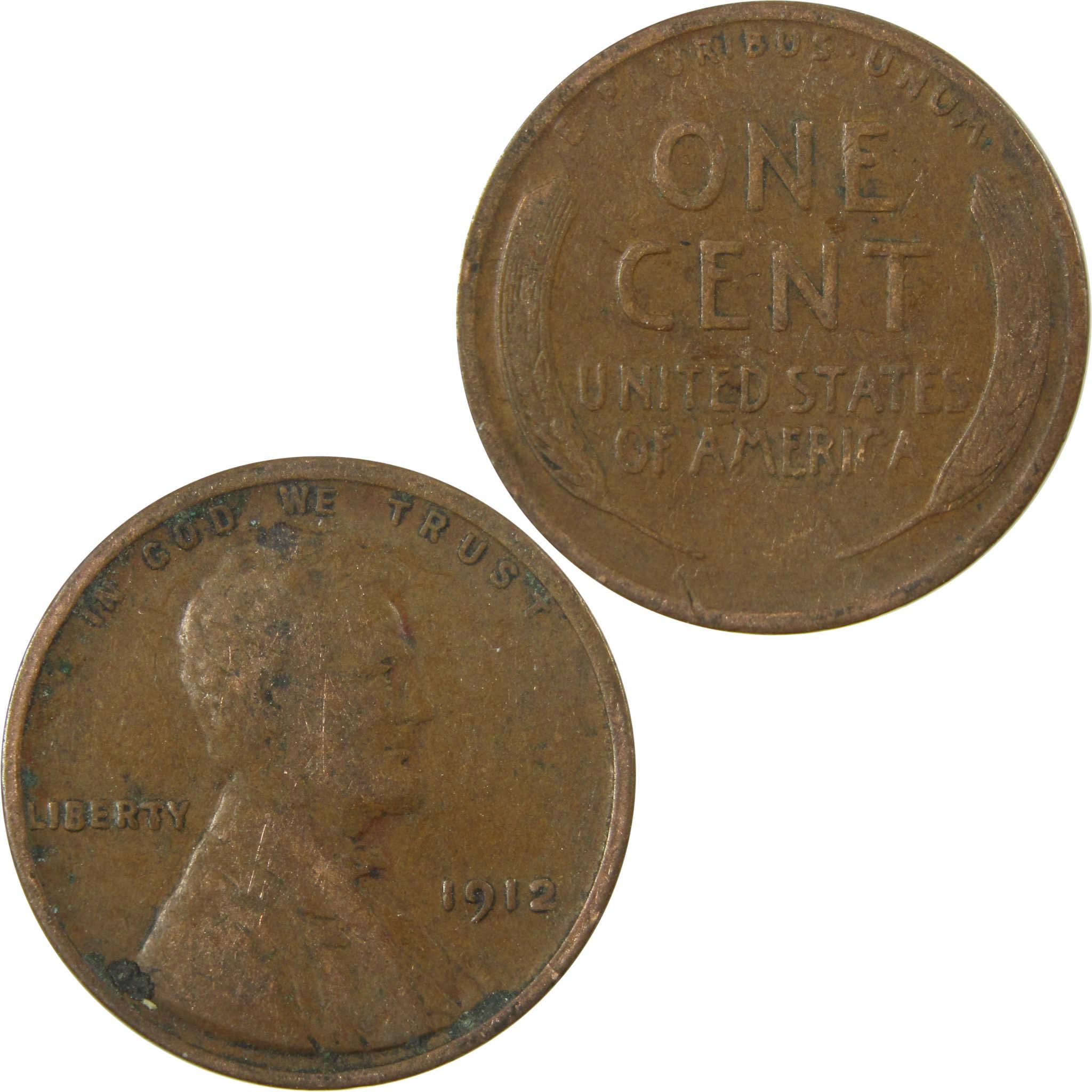 1912 Lincoln Wheat Cent G Good Penny 1c Coin SKU:I26698