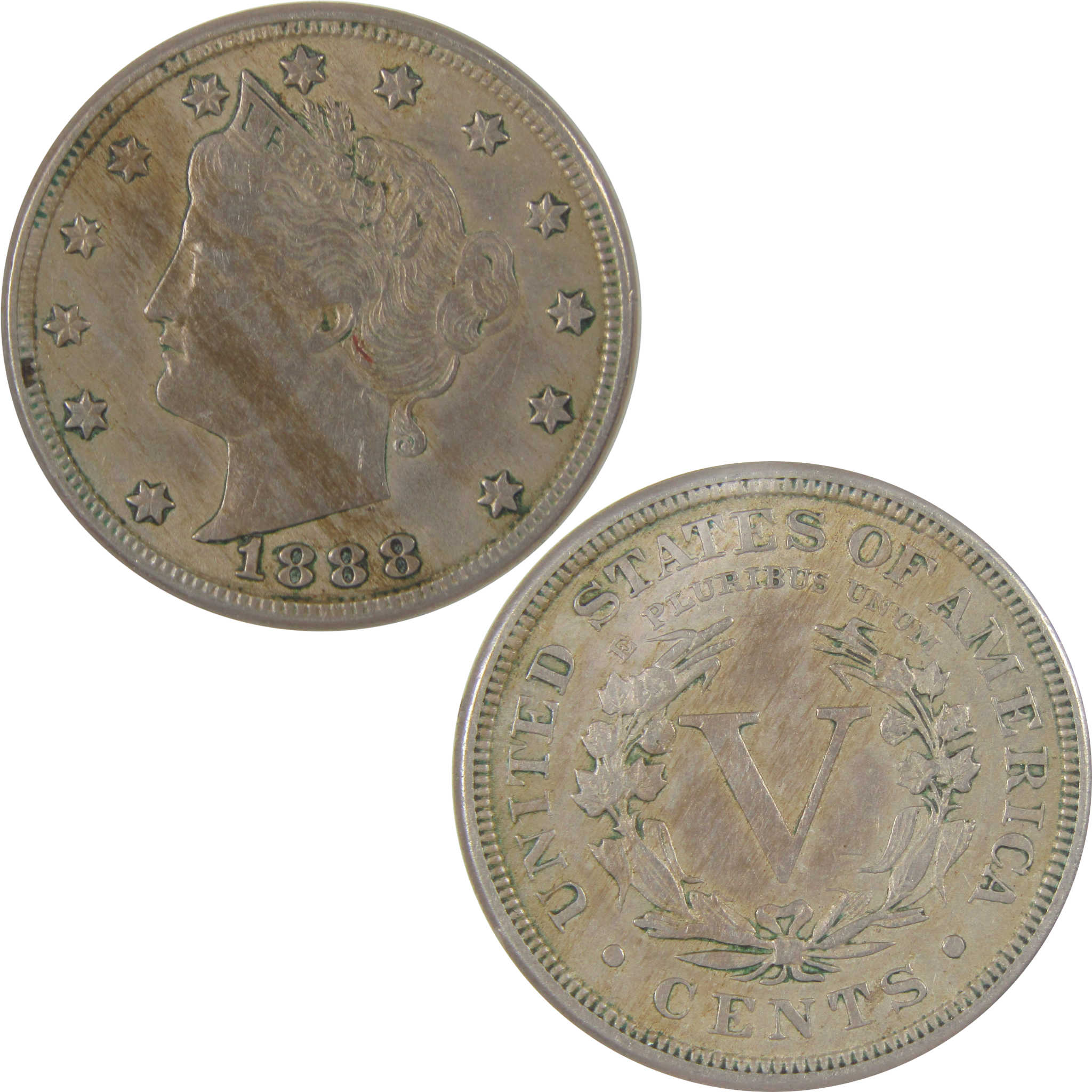 1888 Liberty Head V Nickel AU About Uncirculated 5c Coin SKU:I18852