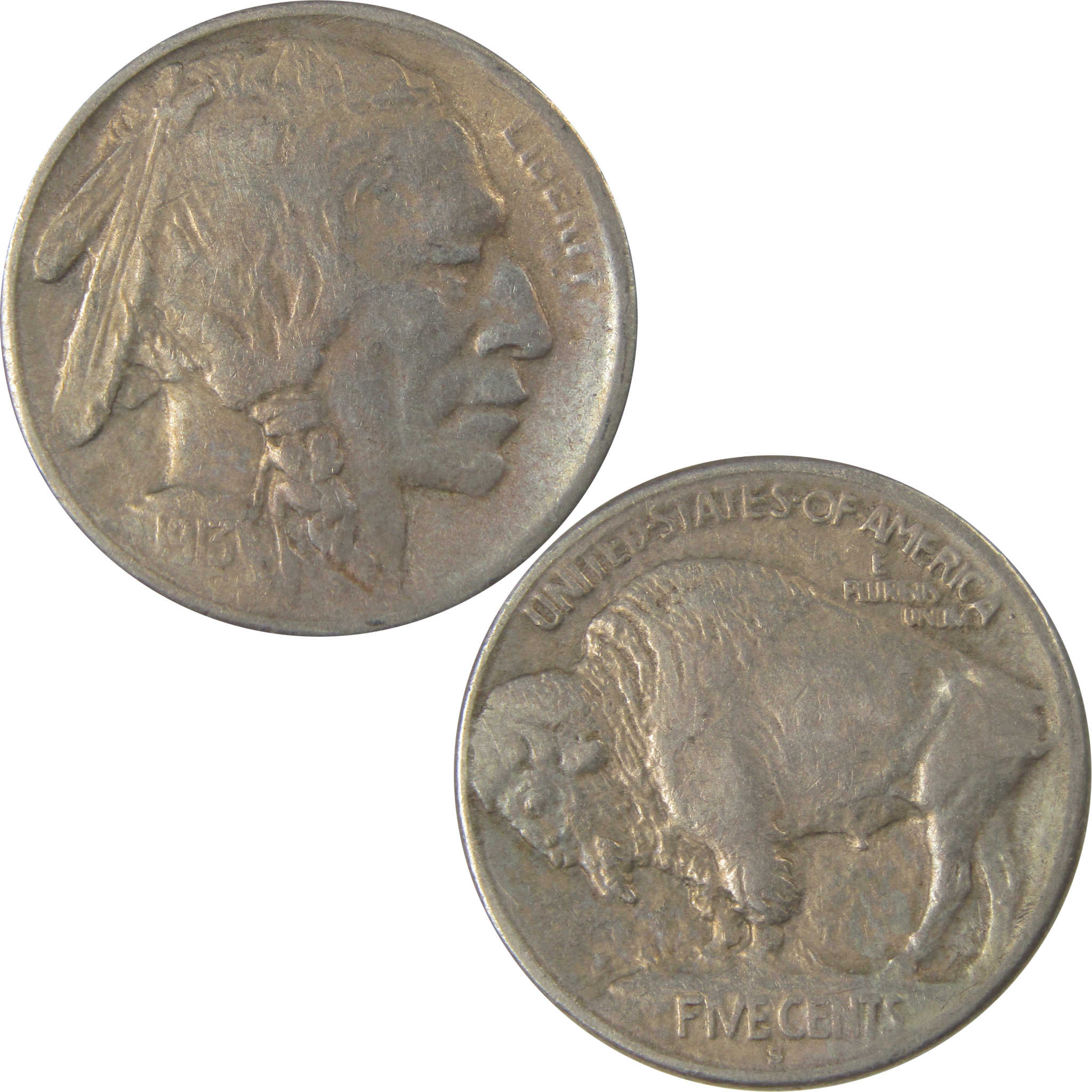 1913 S Type 1 Indian Head Buffalo Nickel VF Very Fine SKU:I22849