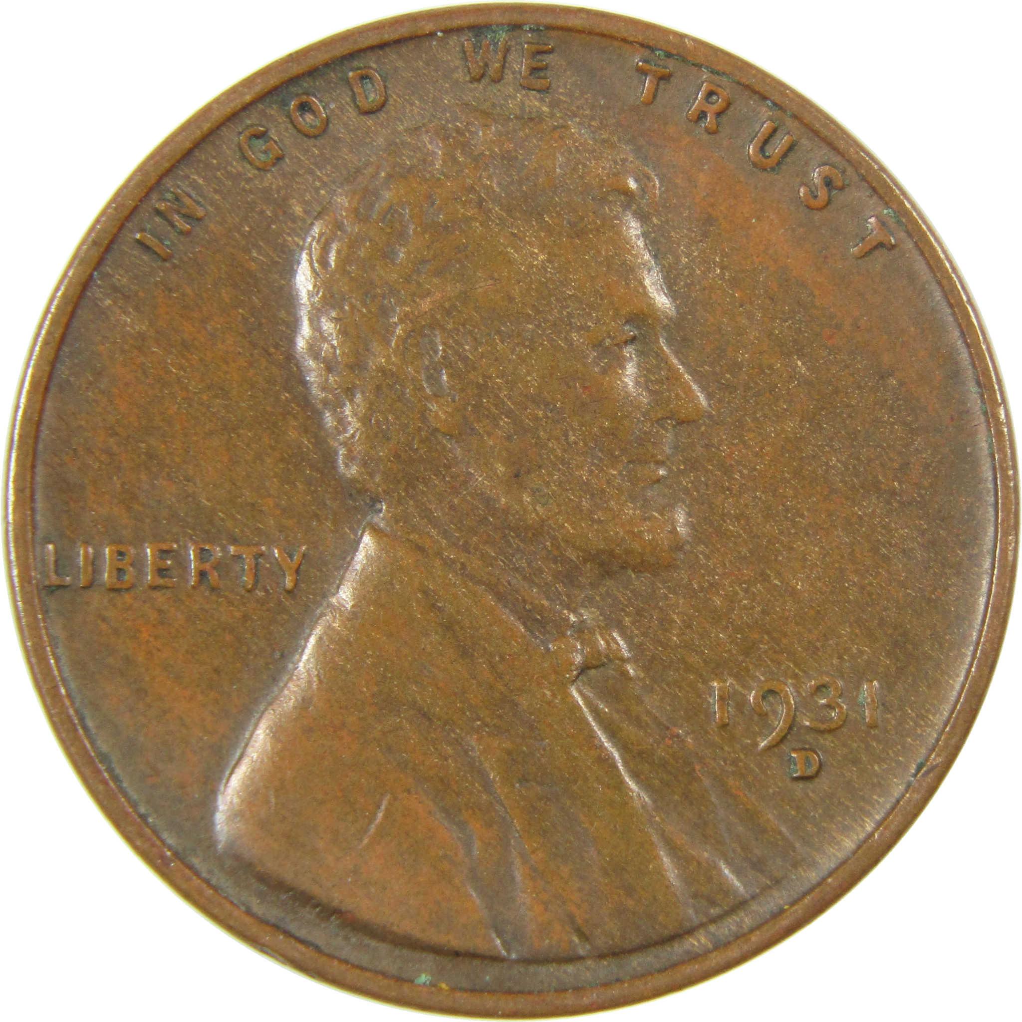 1931 D Lincoln Wheat Cent XF EF Extremely Fine Penny SKU:I27301