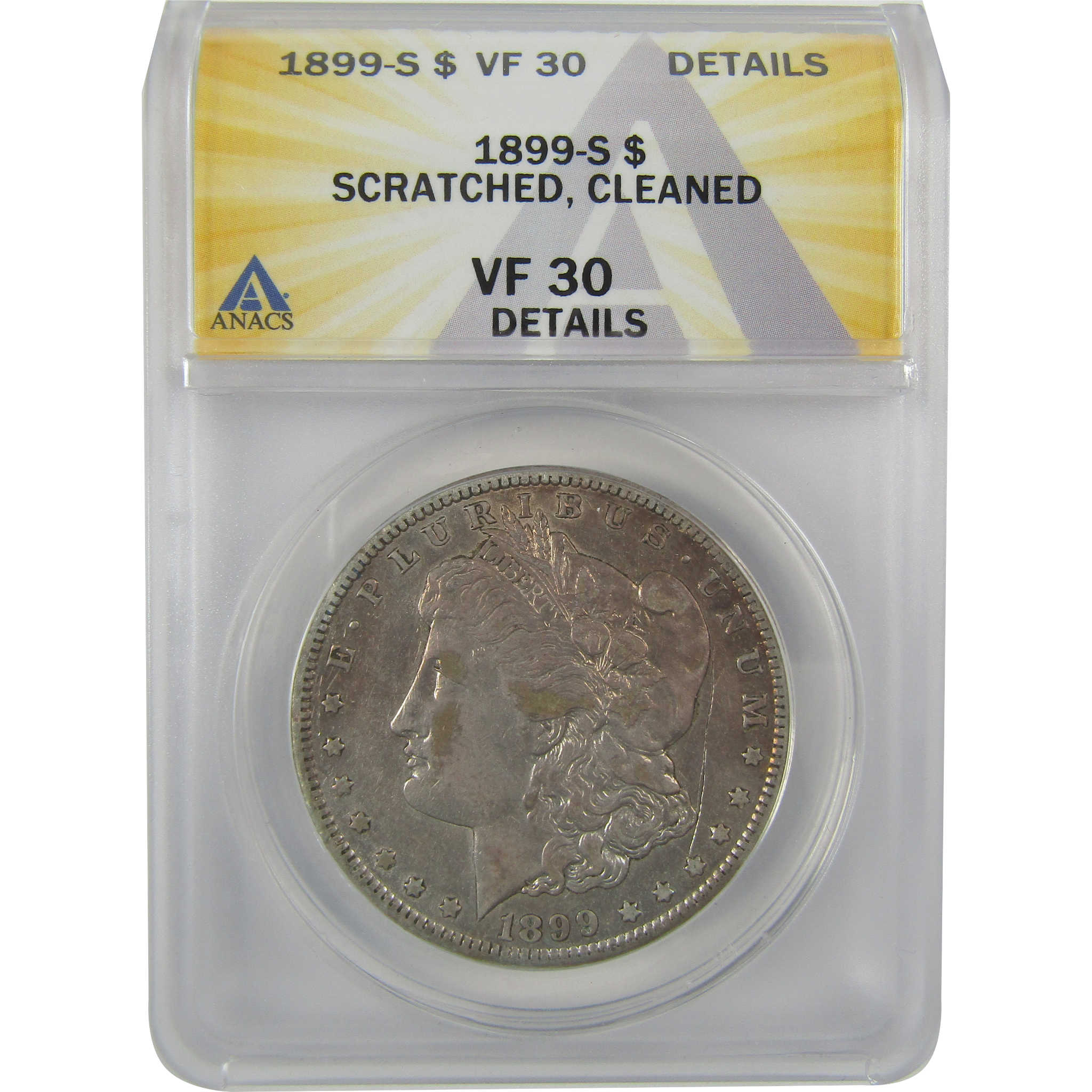 1899 S Morgan Dollar VF 30 Details ANACS Silver $1 Coin SKU:I19064 - Morgan coin - Morgan silver dollar - Morgan silver dollar for sale - Profile Coins & Collectibles