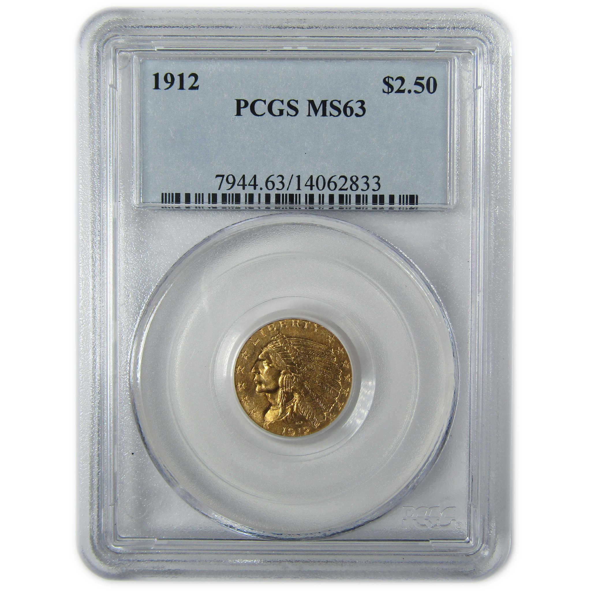 1912 Indian Head Gold Quarter Eagle MS 63 PCGS Uncirculated SKU:CP326