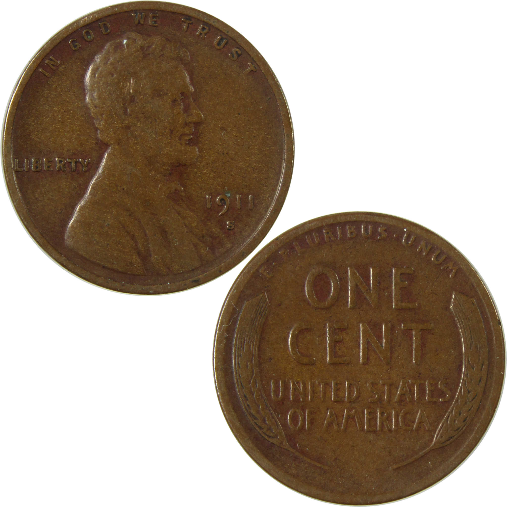 1911 S Lincoln Wheat Cent VF Very Fine Penny 1c Coin SKU:I27670