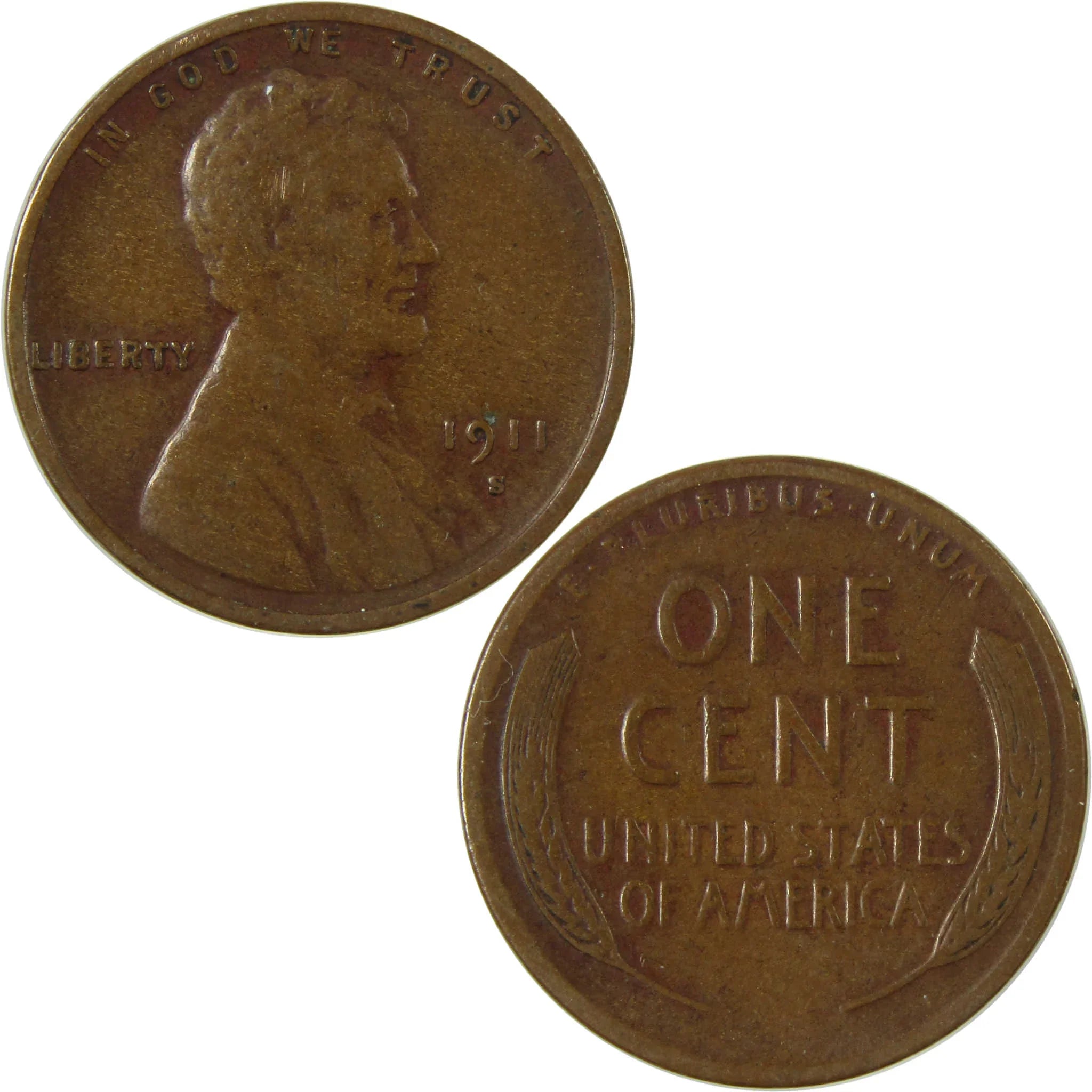 1911 S Lincoln Wheat Cent VF Very Fine Penny 1c Coin SKU:I27670