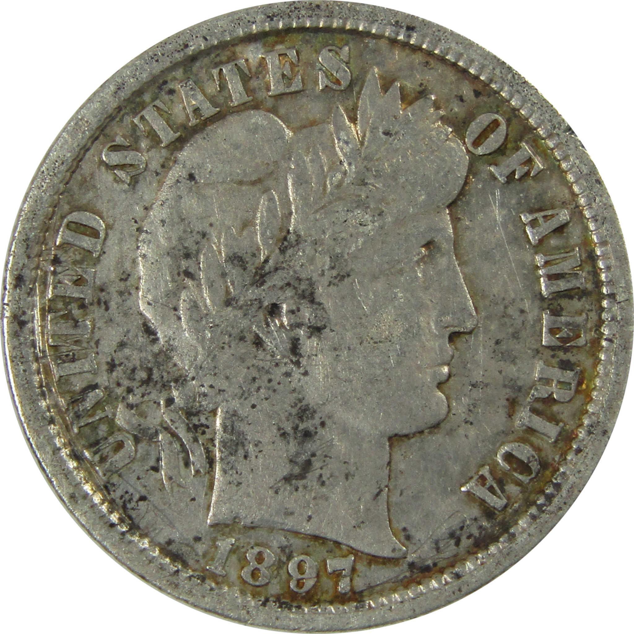 1897 Barber Silver Dime XF EF Extremely Fine Details SKU:CP1021