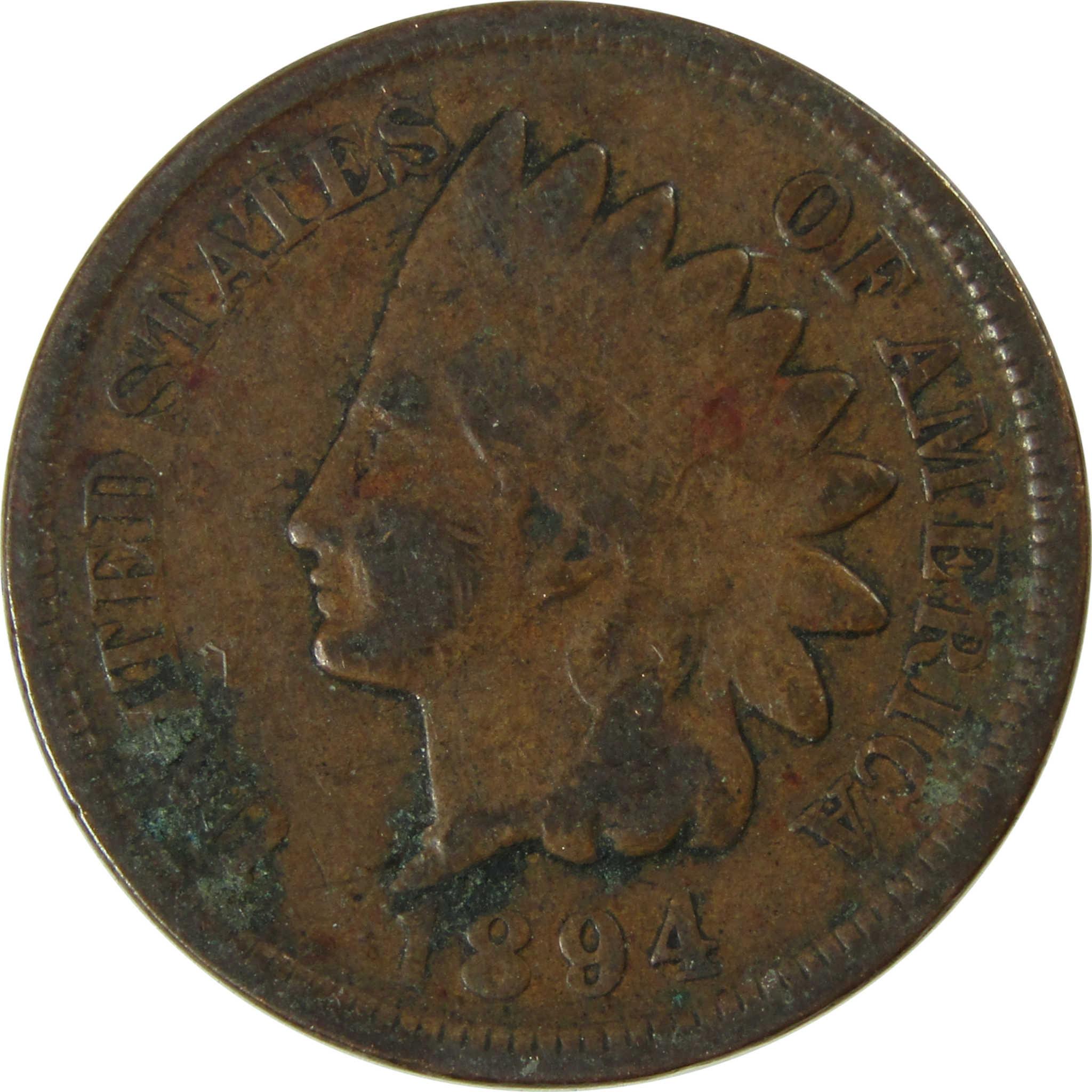 1894 Indian Head Cent G Good Details Penny 1c Coin SKU:I26544
