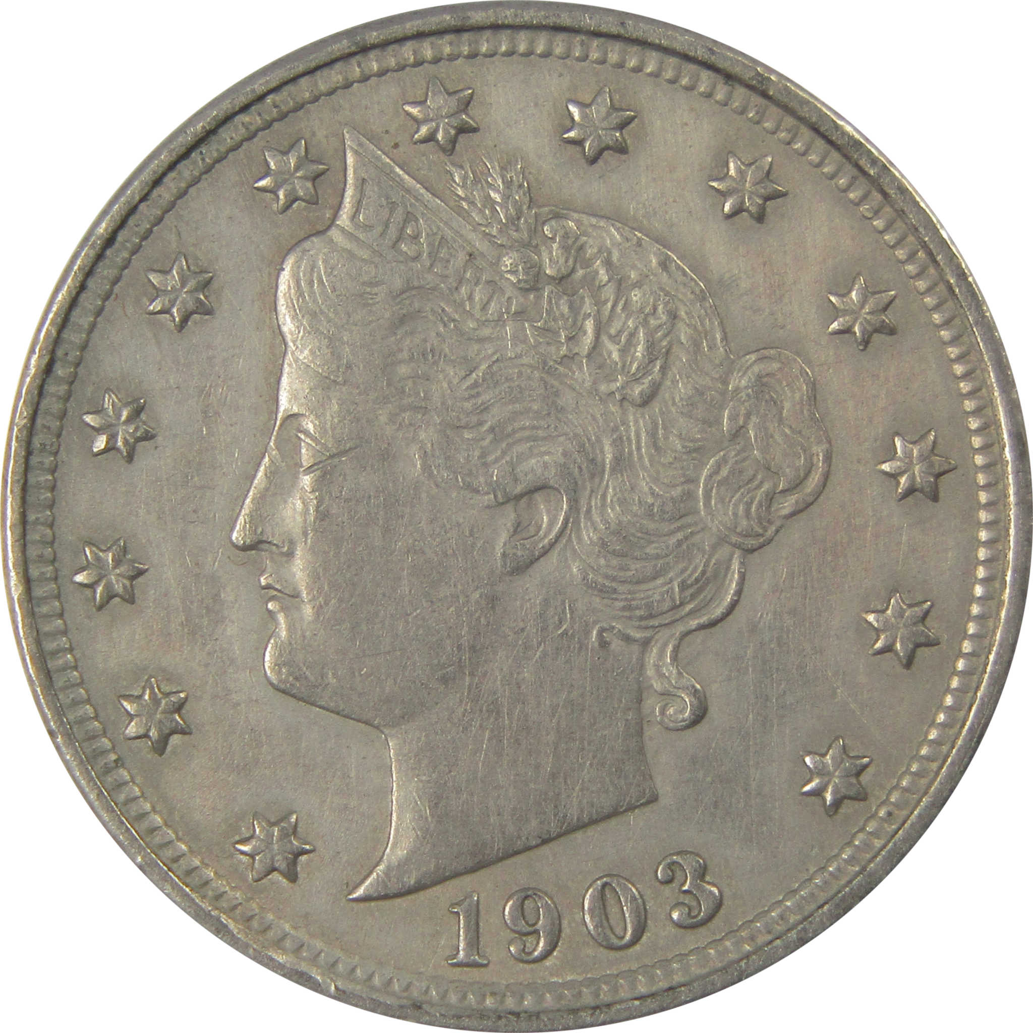 1903 Liberty Head V Nickel AU 50 Details ANACS 5c Coin SKU:I22310