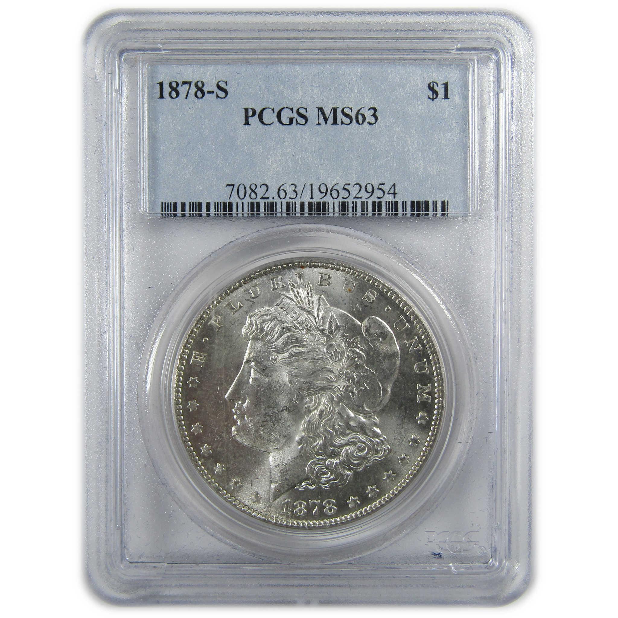 1878 S Morgan Silver Dollar MS 63 PCGS Uncirculated $1 Coin SKU:CP357 - Morgan coin - Morgan silver dollar - Morgan silver dollar for sale - Profile Coins & Collectibles