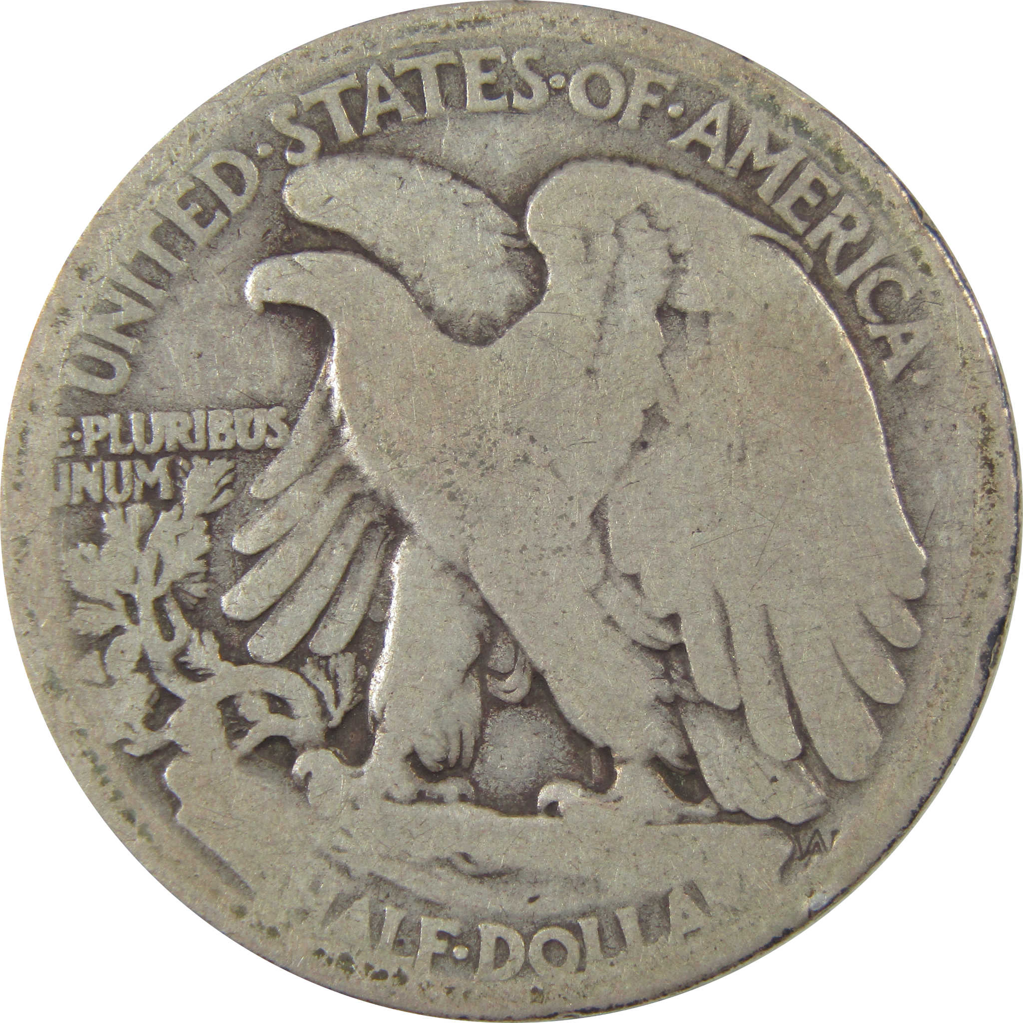 1917 S Obverse Liberty Walking Silver 50c AG About Good SKU:I24144