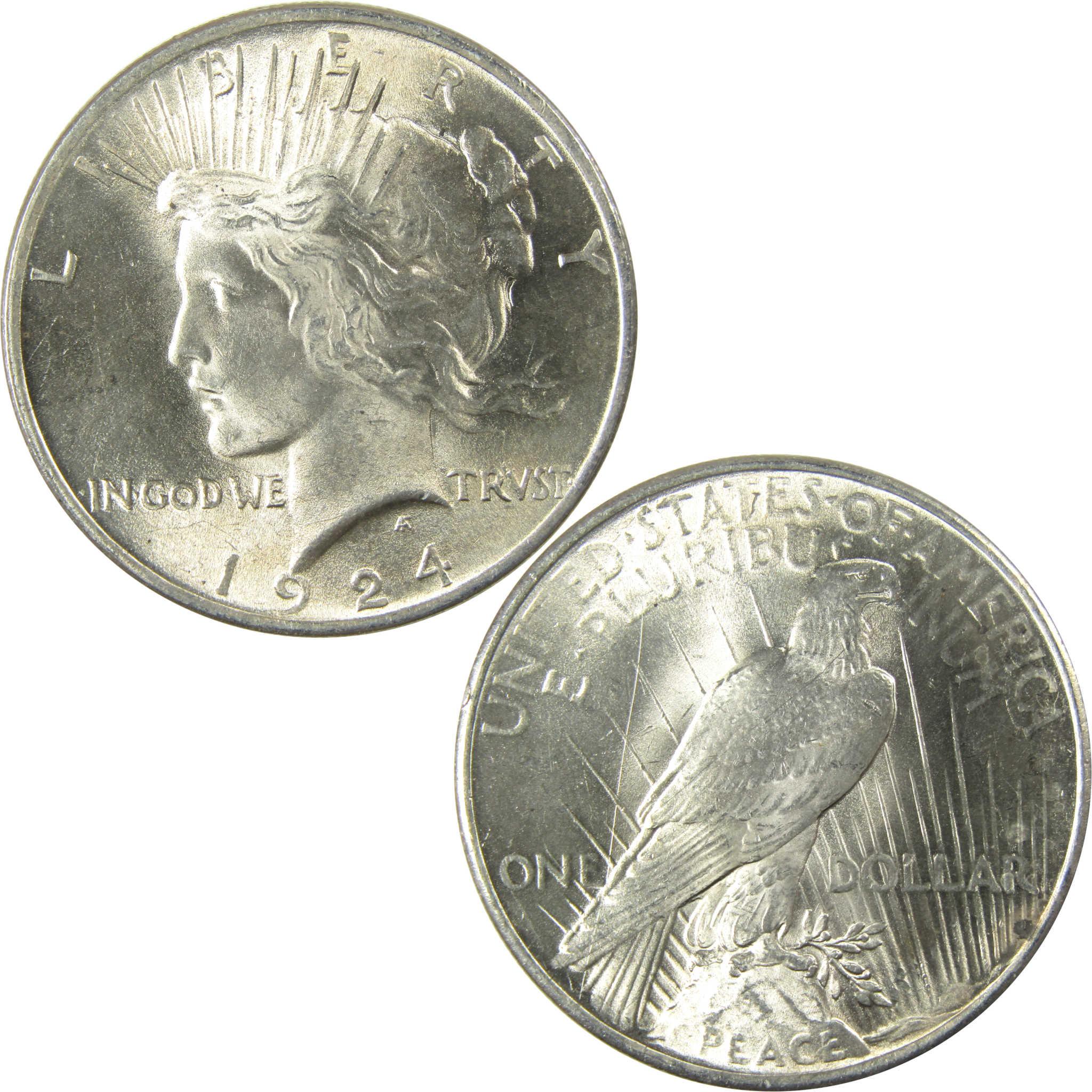 1924 Peace Silver Dollar Uncirculated Mint State $1 Coin SKU:I24759