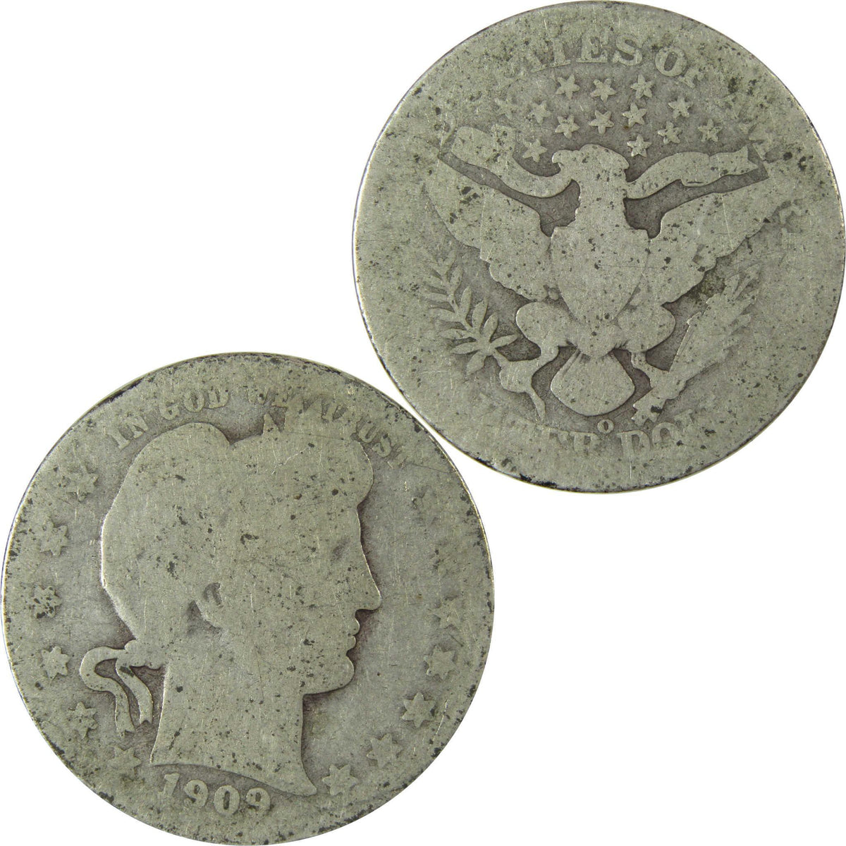 1909 O Barber Silver Quarter AG About Good 25c Coin SKU:CP884