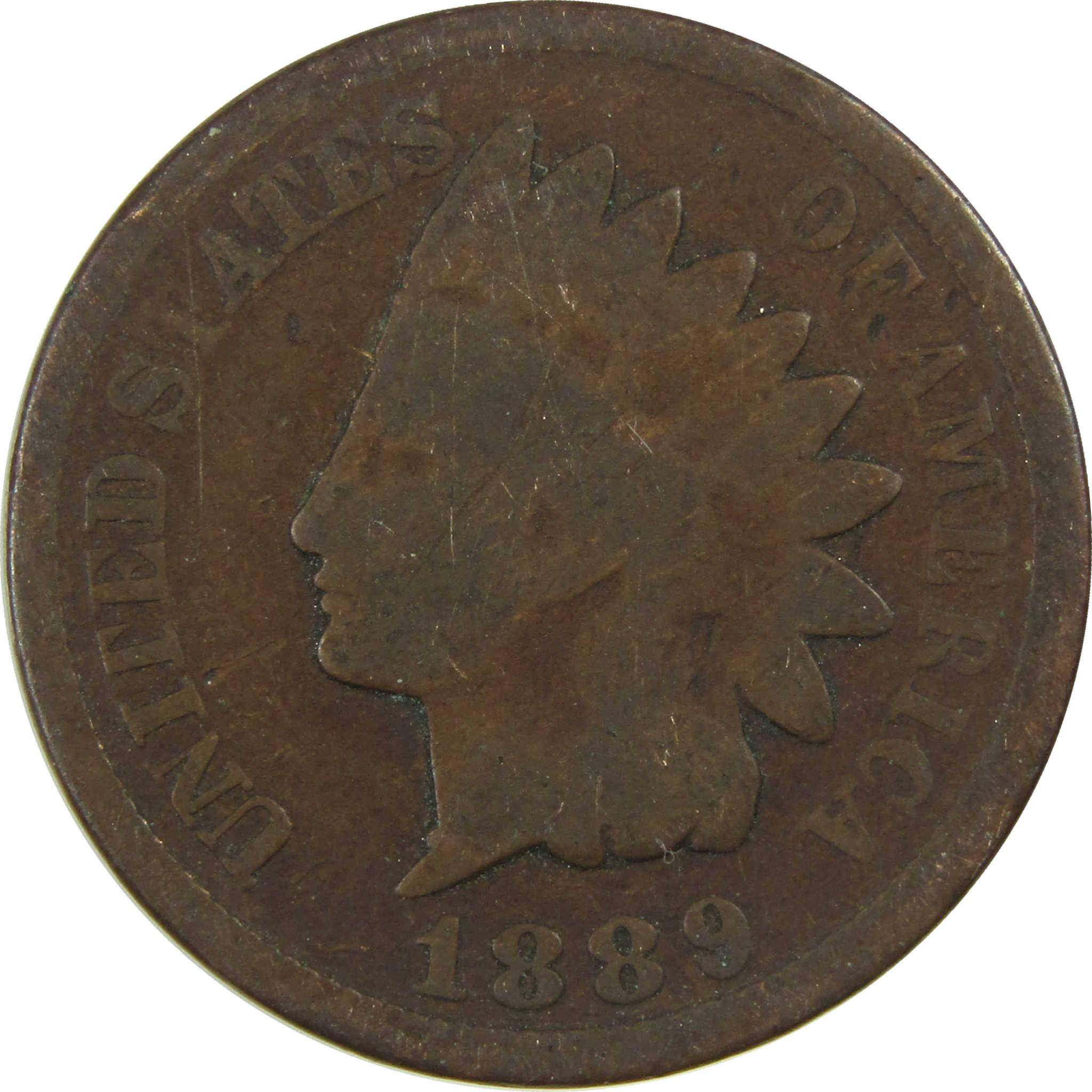 1889 Indian Head Cent G Good Penny 1c Coin SKU:I27038