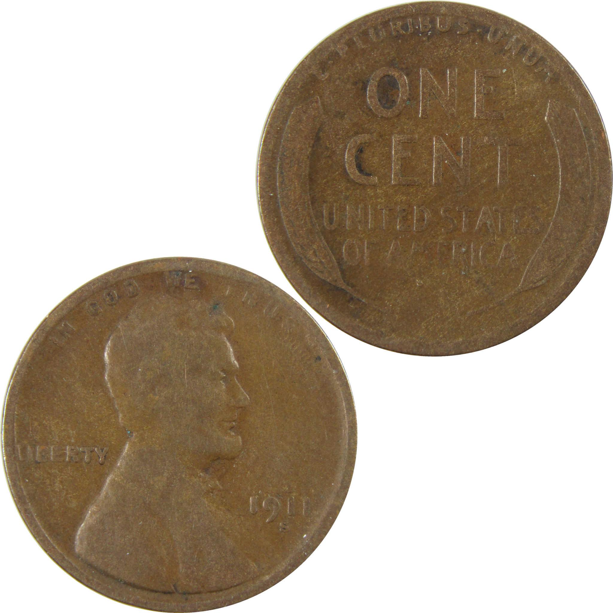 1911 S Lincoln Wheat Cent VG Very Good Penny 1c Coin SKU:I28226