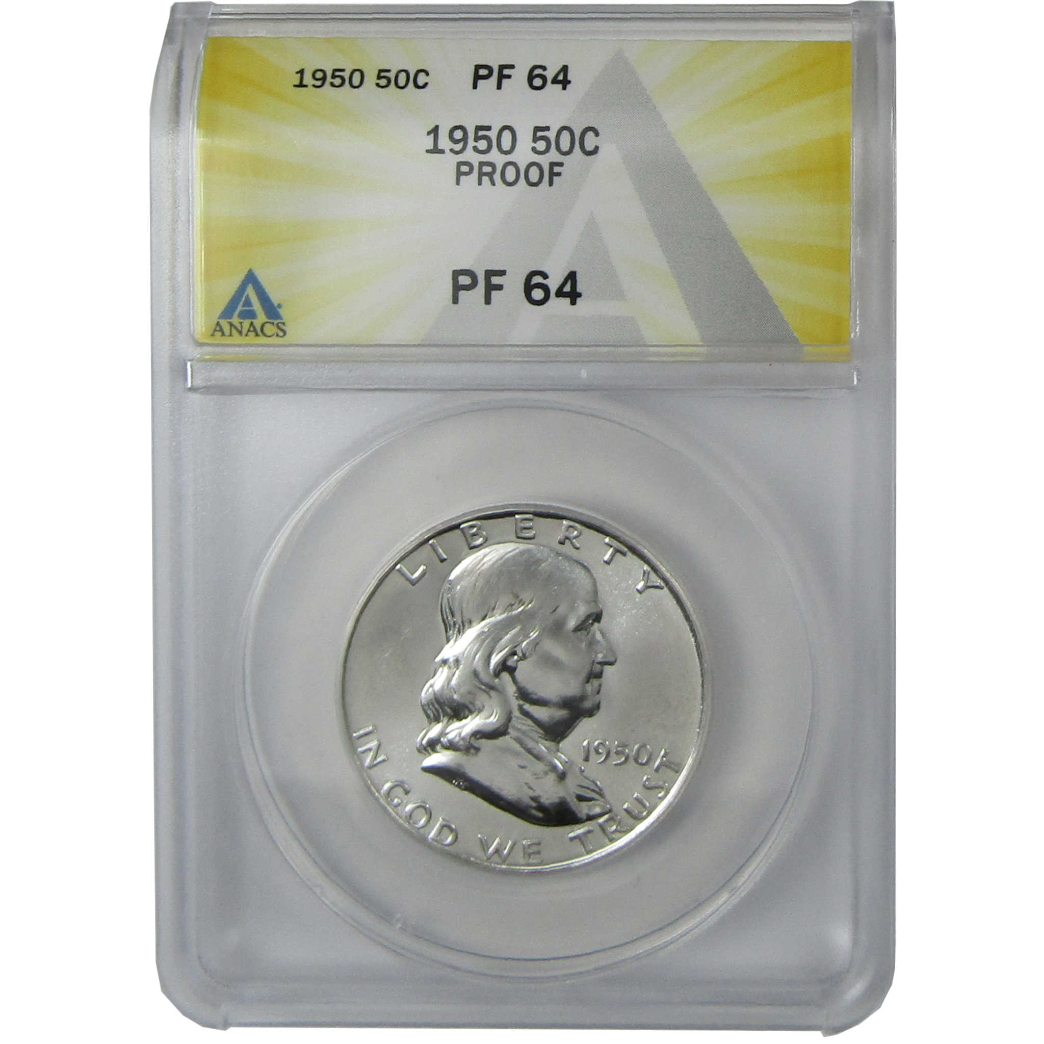 1950 Franklin Silver Half Dollar PF 64 ANACS Proof 50c Coin SKU:I25591