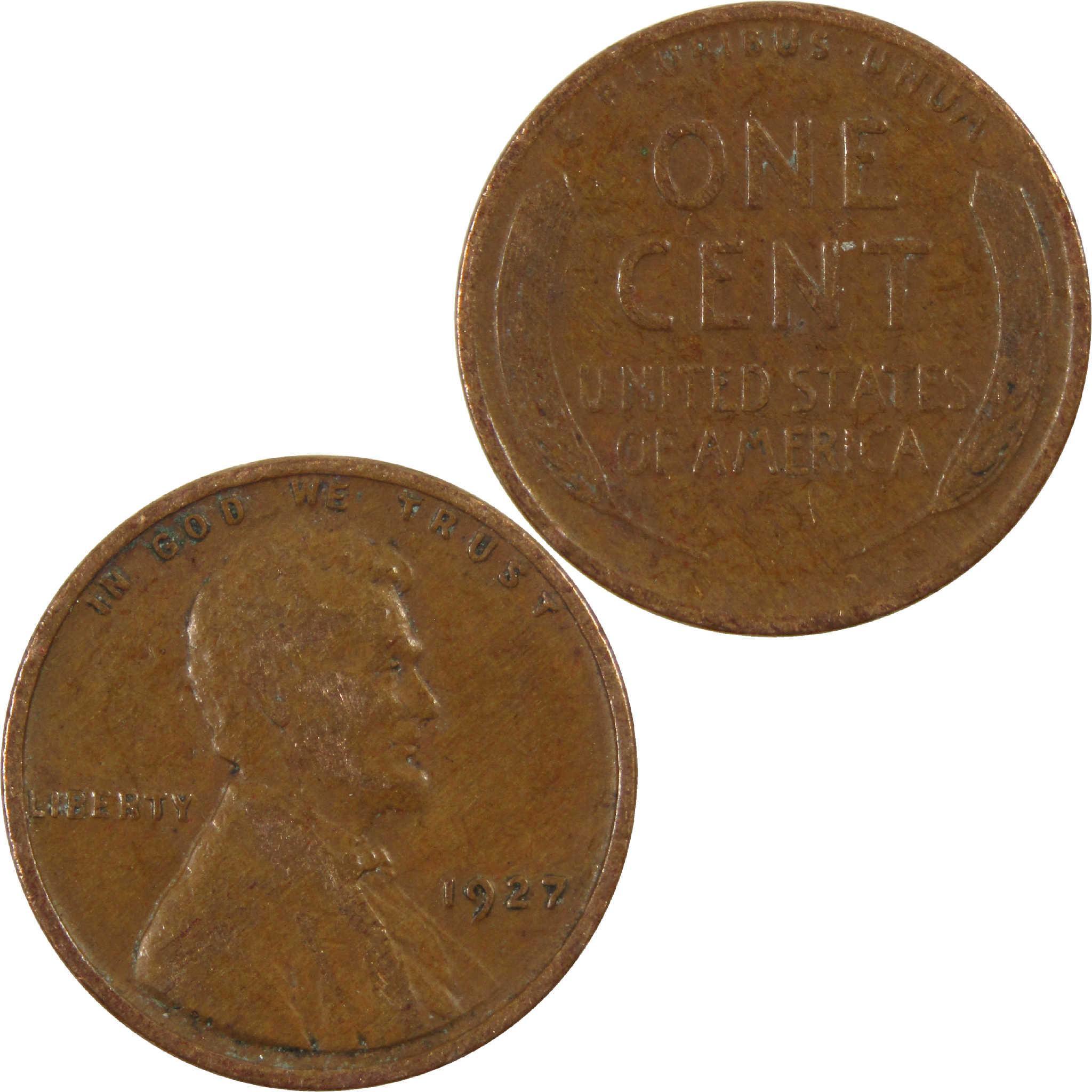 1927 Lincoln Wheat Cent F Fine Penny 1c Coin