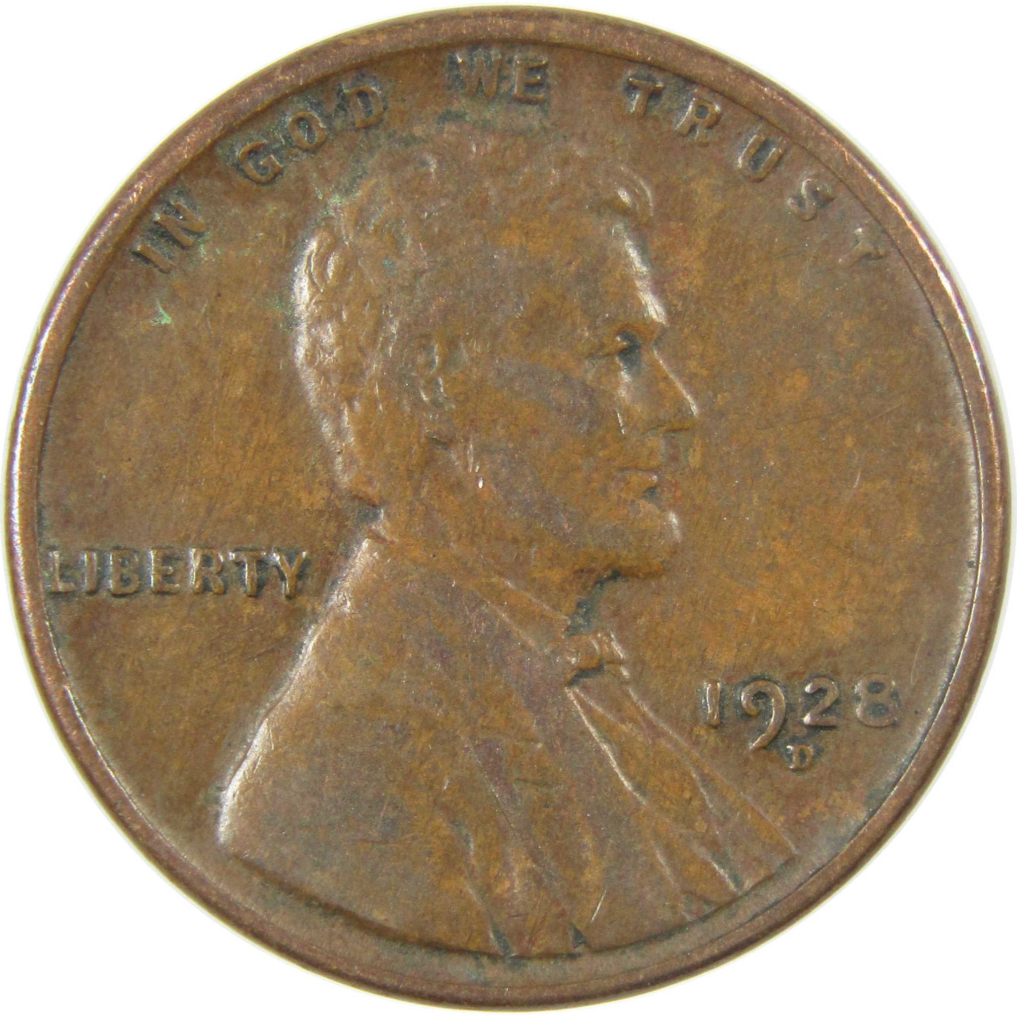 1928 D Lincoln Wheat Cent VF Very Fine Penny 1c Coin SKU:I27595