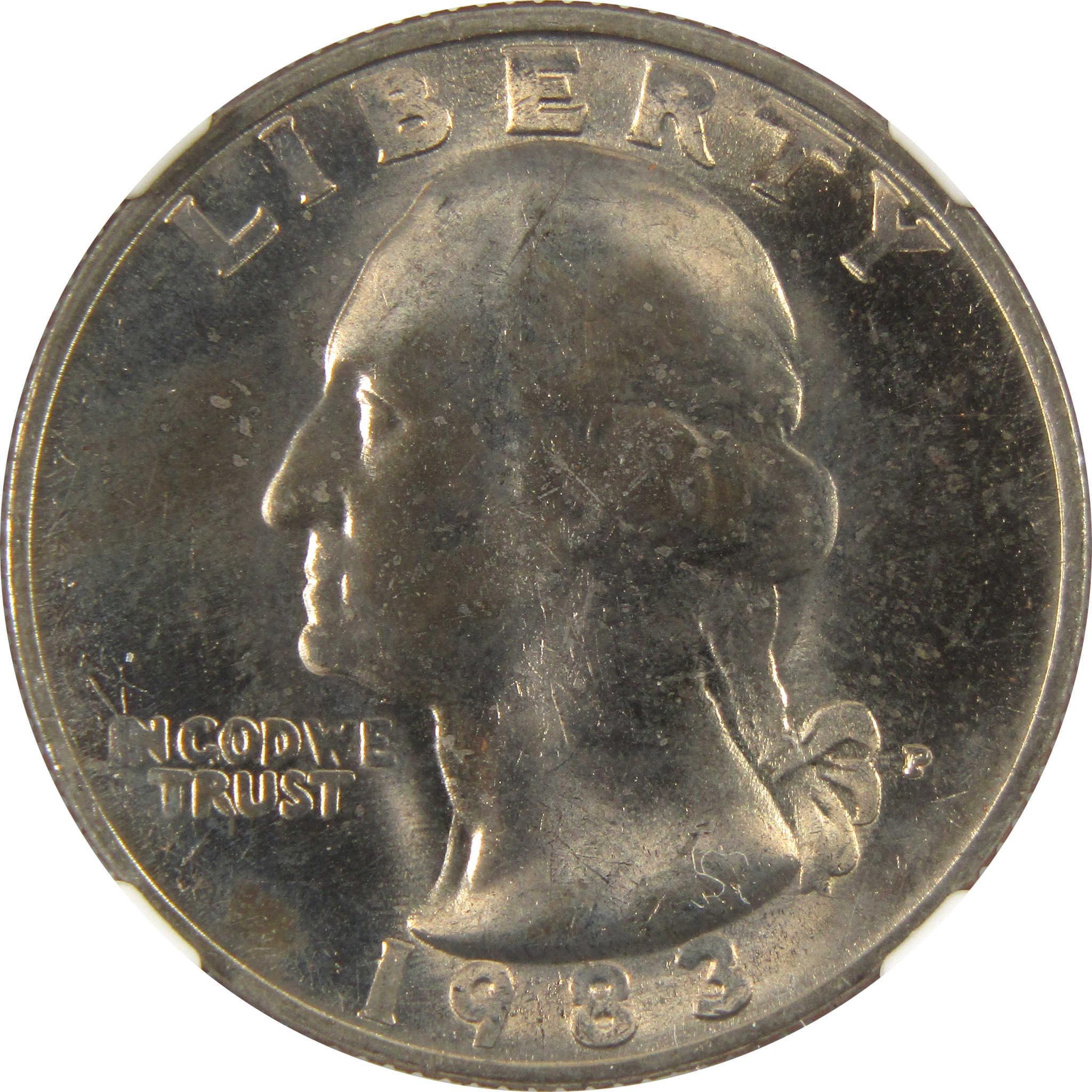 1983 P Washington Quarter MS 67 NGC Clad 25c Uncirculated SKU:I9557