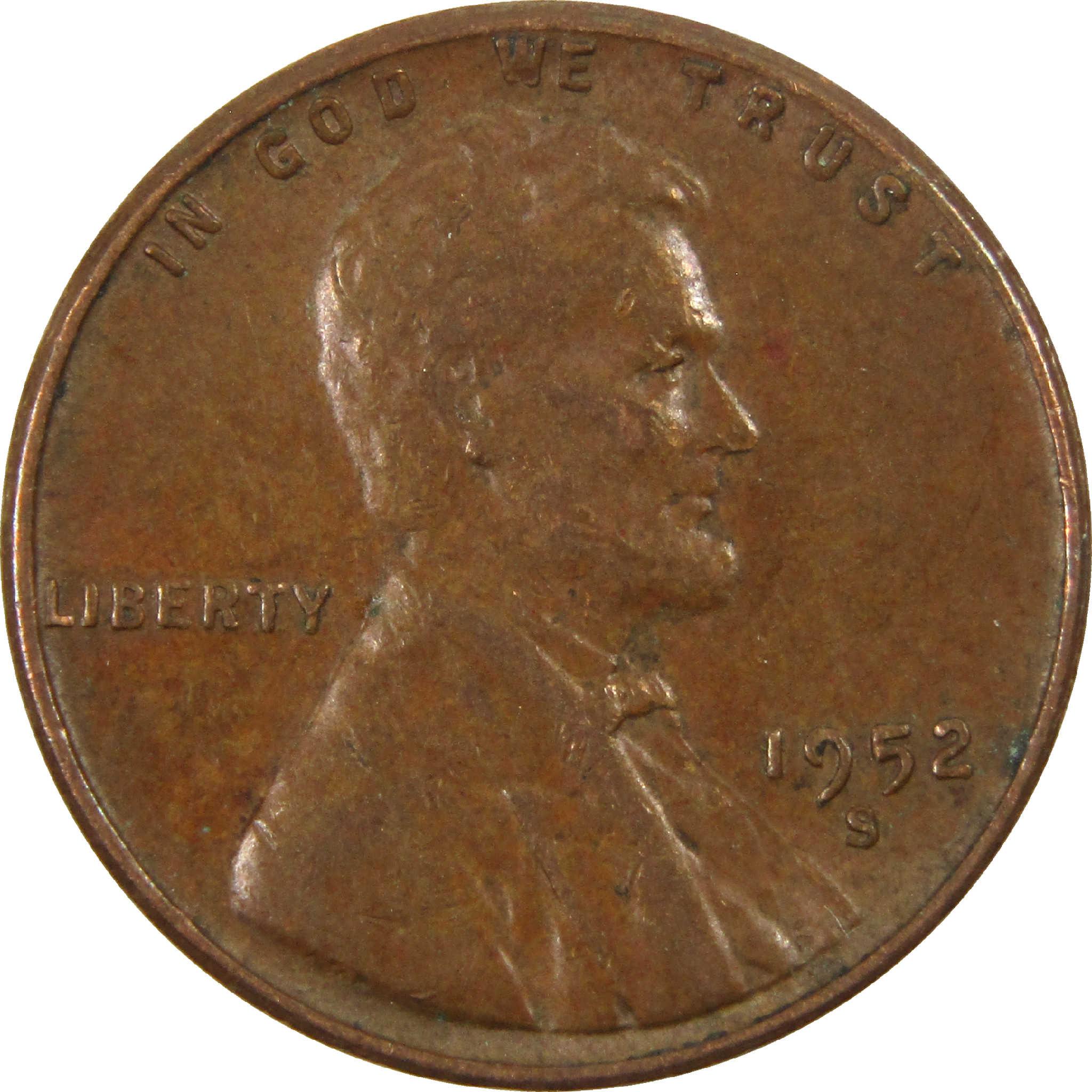 1952 S Lincoln Wheat Cent Circulated Penny 1c Coin Collectible