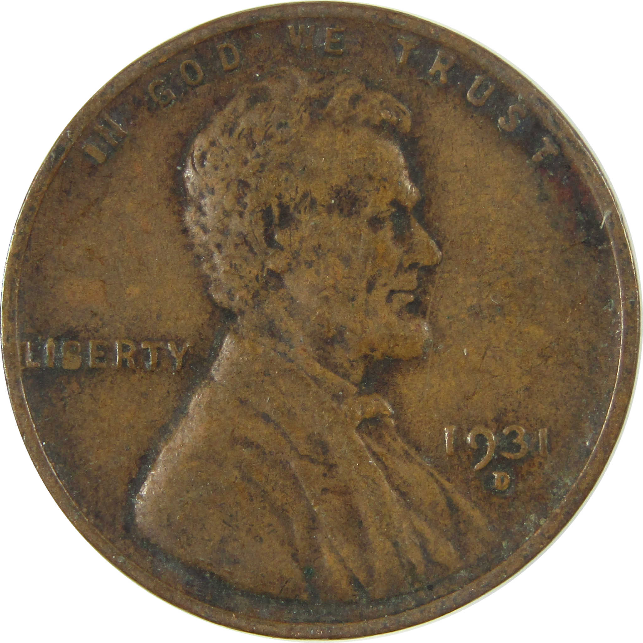 1931 D Lincoln Wheat Cent F Fine Penny 1c Coin Collectible SKU:I26804