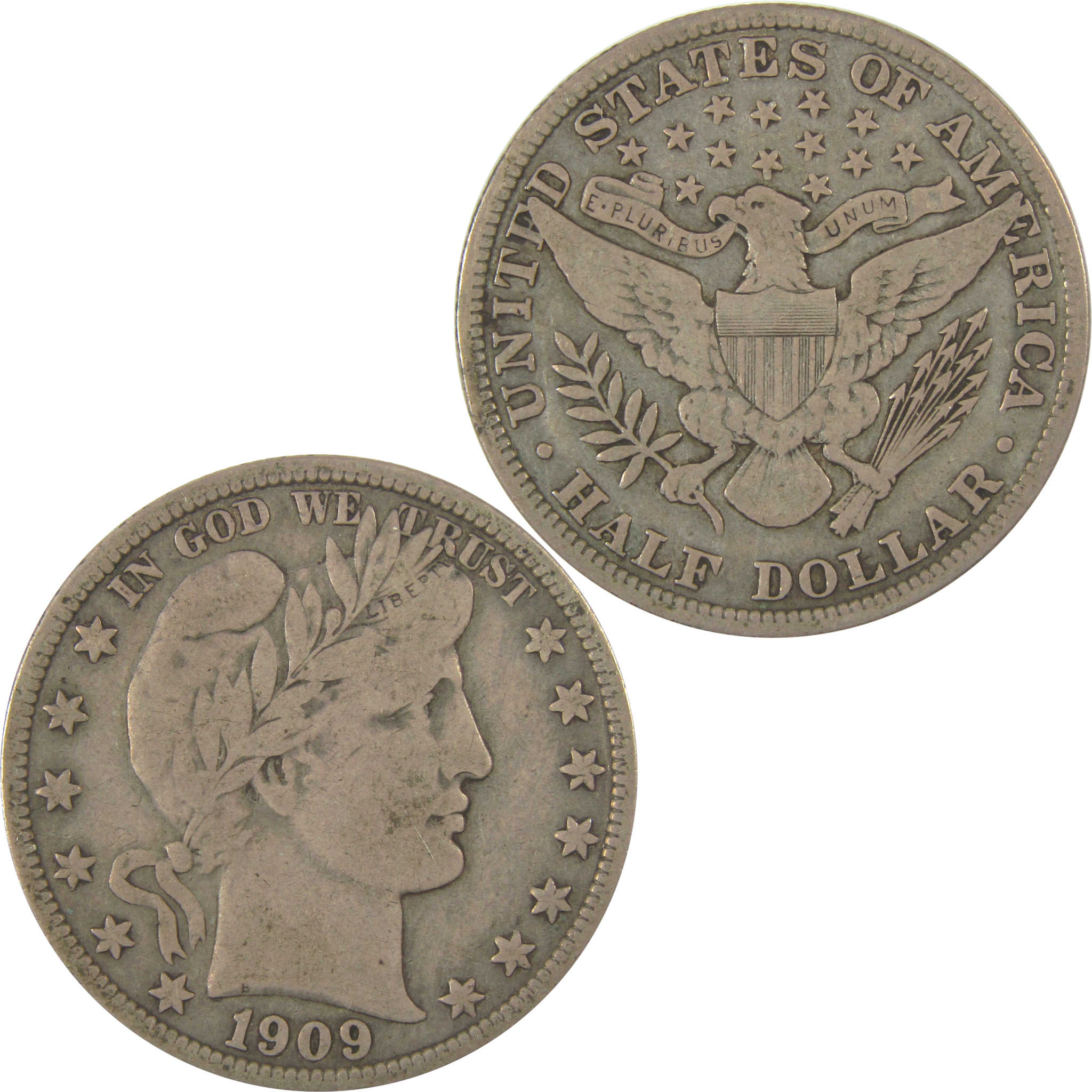 1909 Barber Half Dollar VF Very Fine Silver 50c Coin SKU:I19618