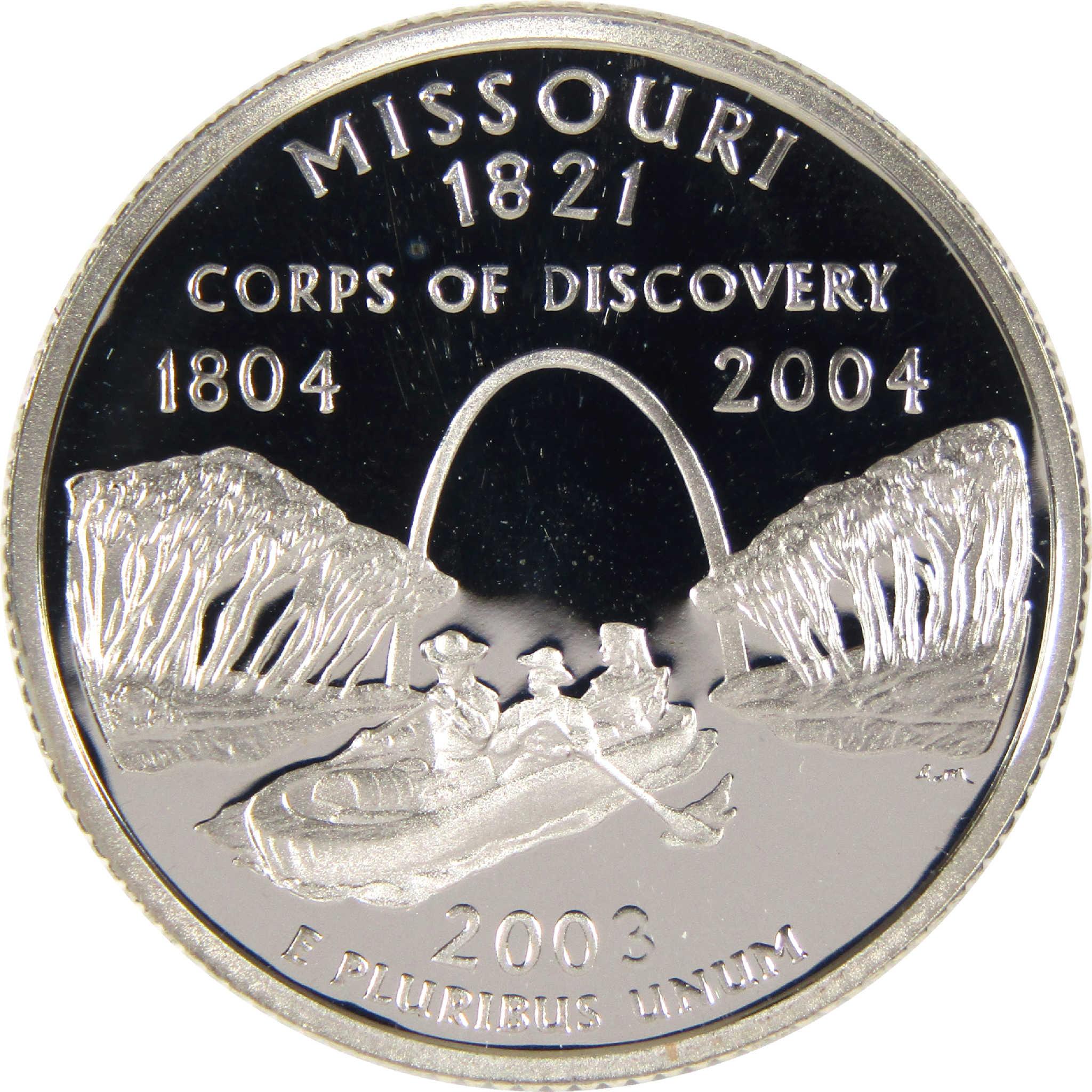 2003 S Missouri State Quarter Silver Proof 25c Coin