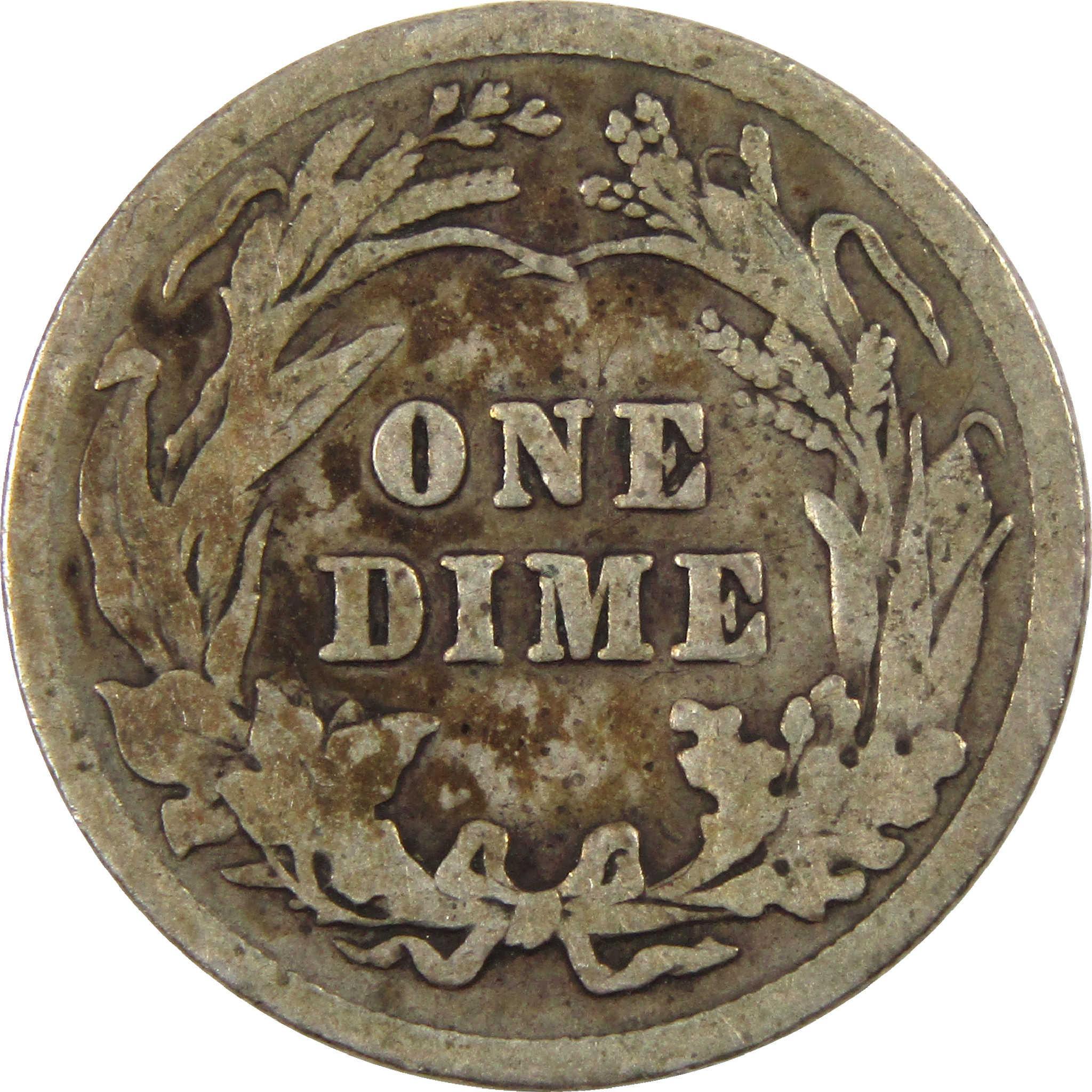 1915 Barber Dime Circulated Silver 10c Coin Collectible