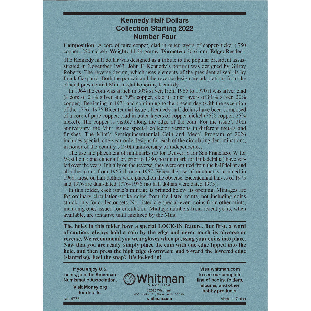 Whitman Kennedy Half Dollar Coin Folder Collection #4 Starting 2022