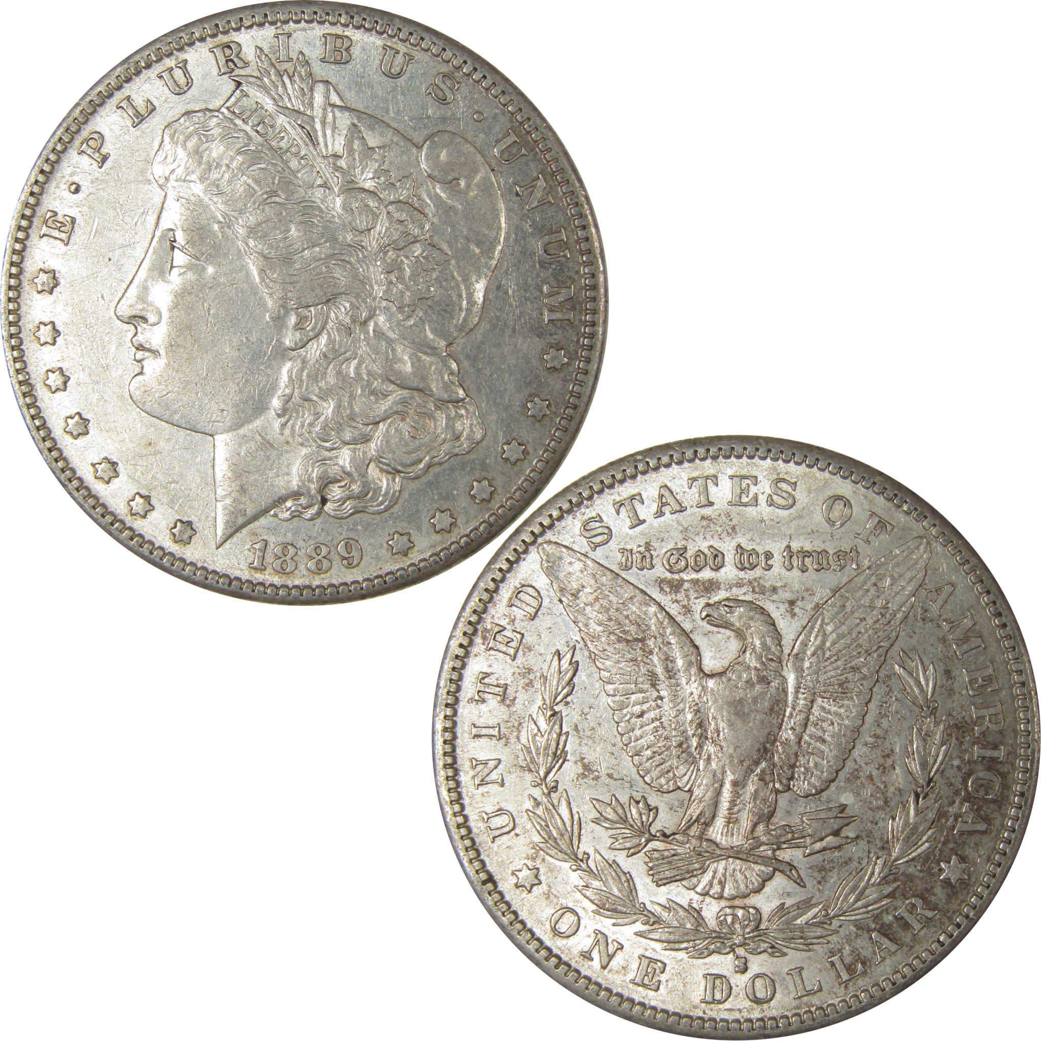 1889 S Morgan Dollar AU About Uncirculated Silver $1 Coin SKU:I22523 - Morgan coin - Morgan silver dollar - Morgan silver dollar for sale - Profile Coins & Collectibles