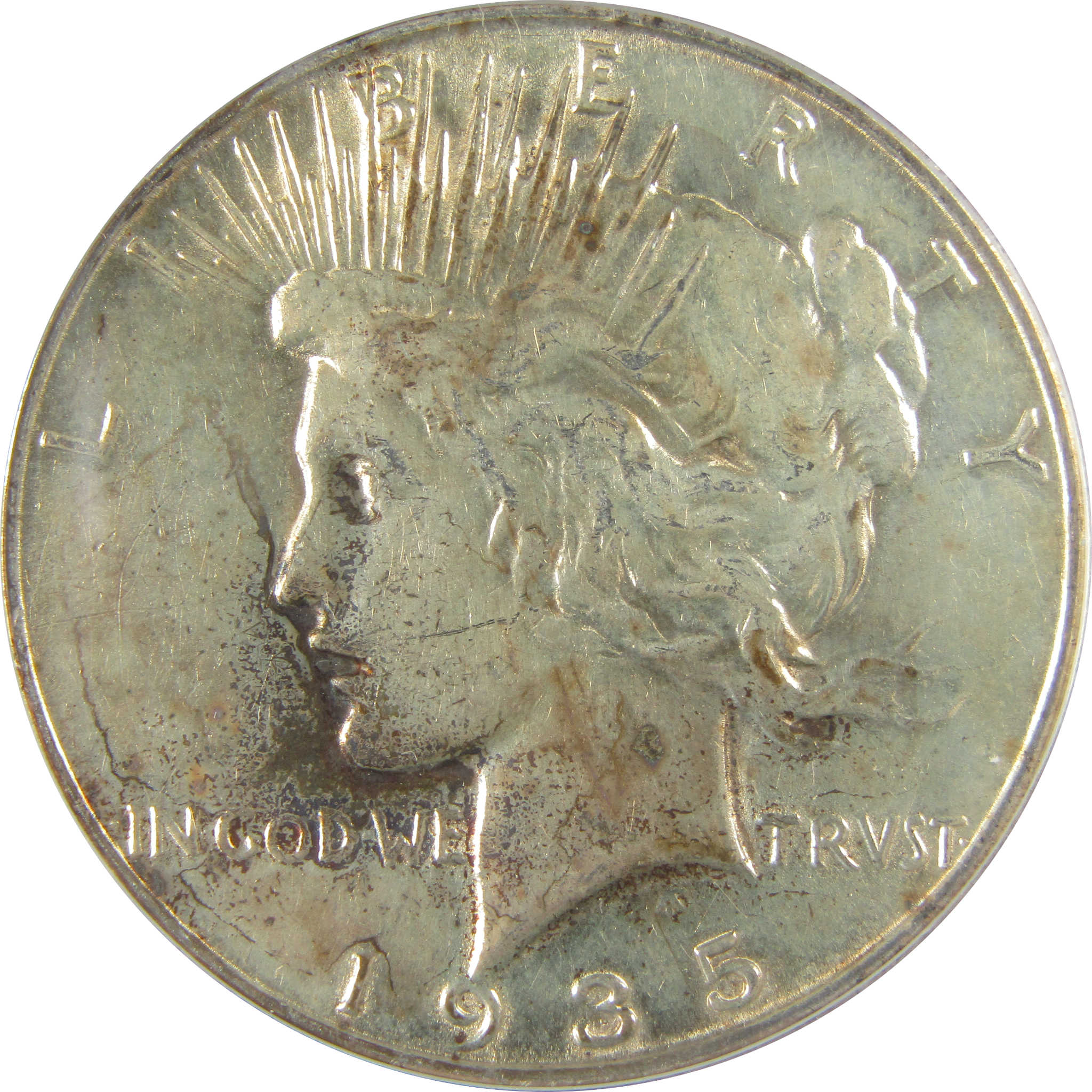 1935 S Peace Dollar AU 50 Details ANACS Silver $1 Coin SKU:I21629